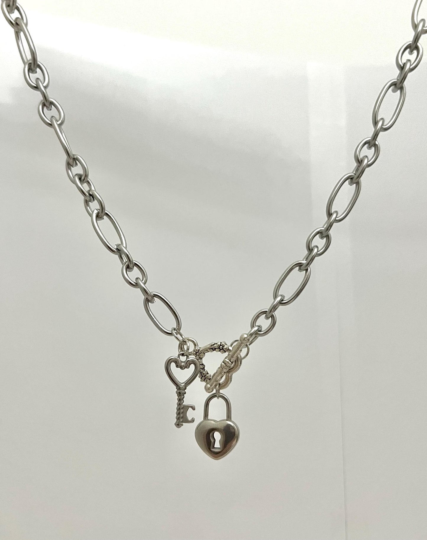 Chunky Lock and Key Necklace