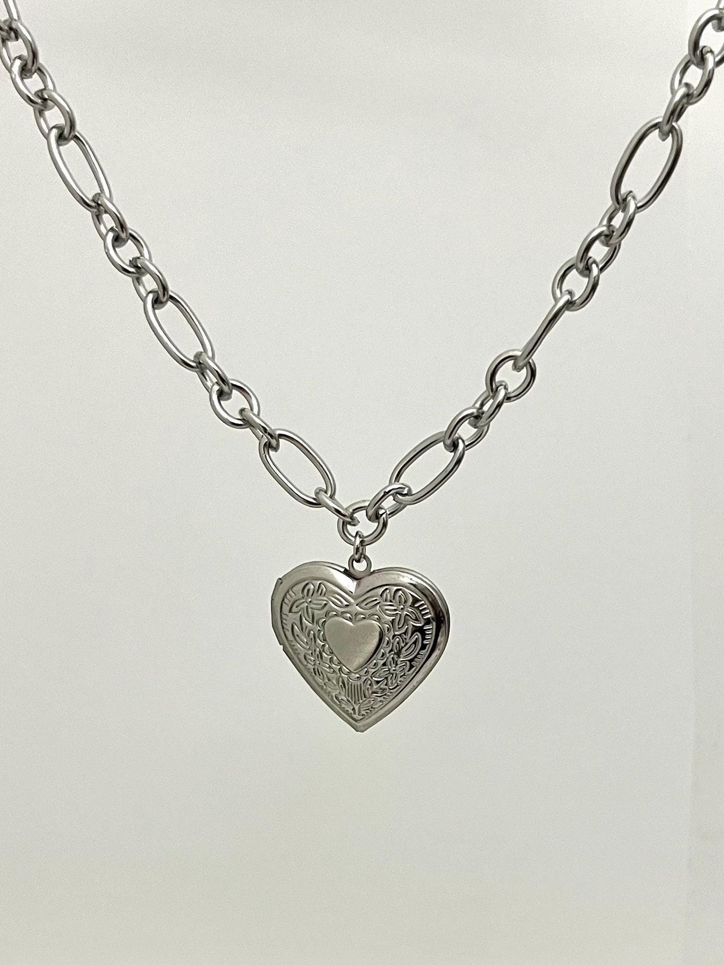 Chunky Heart Locket Necklace