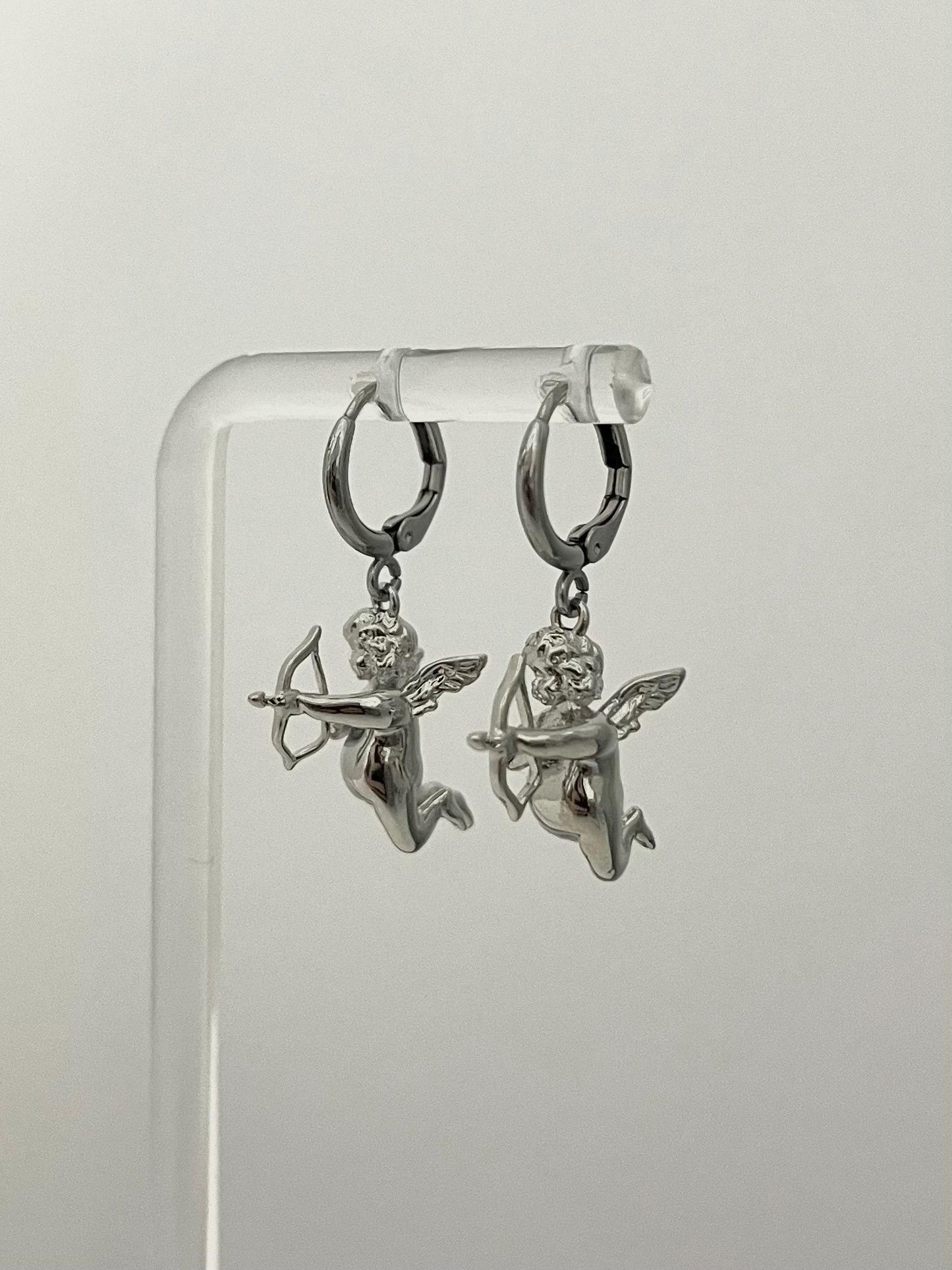 Silver Cupid Hoops