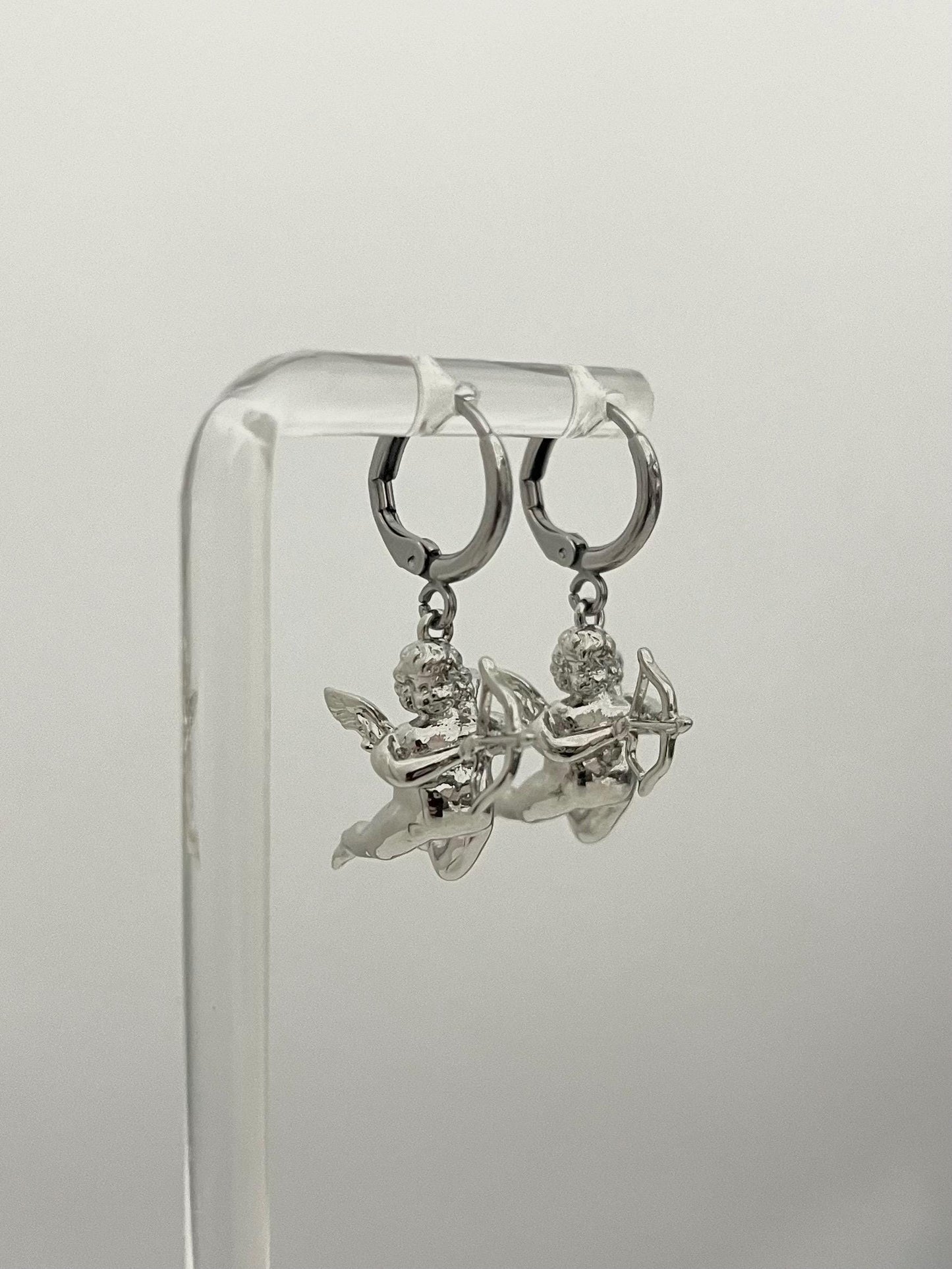 Silver Cupid Hoops