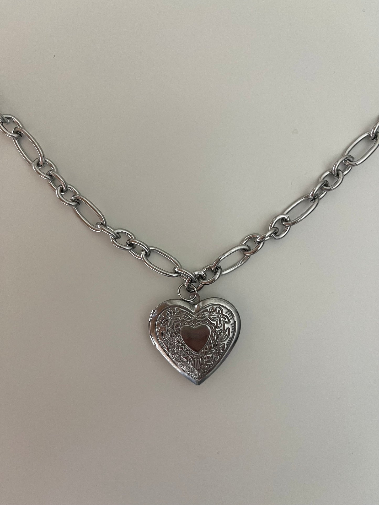 Chunky Heart Locket Necklace