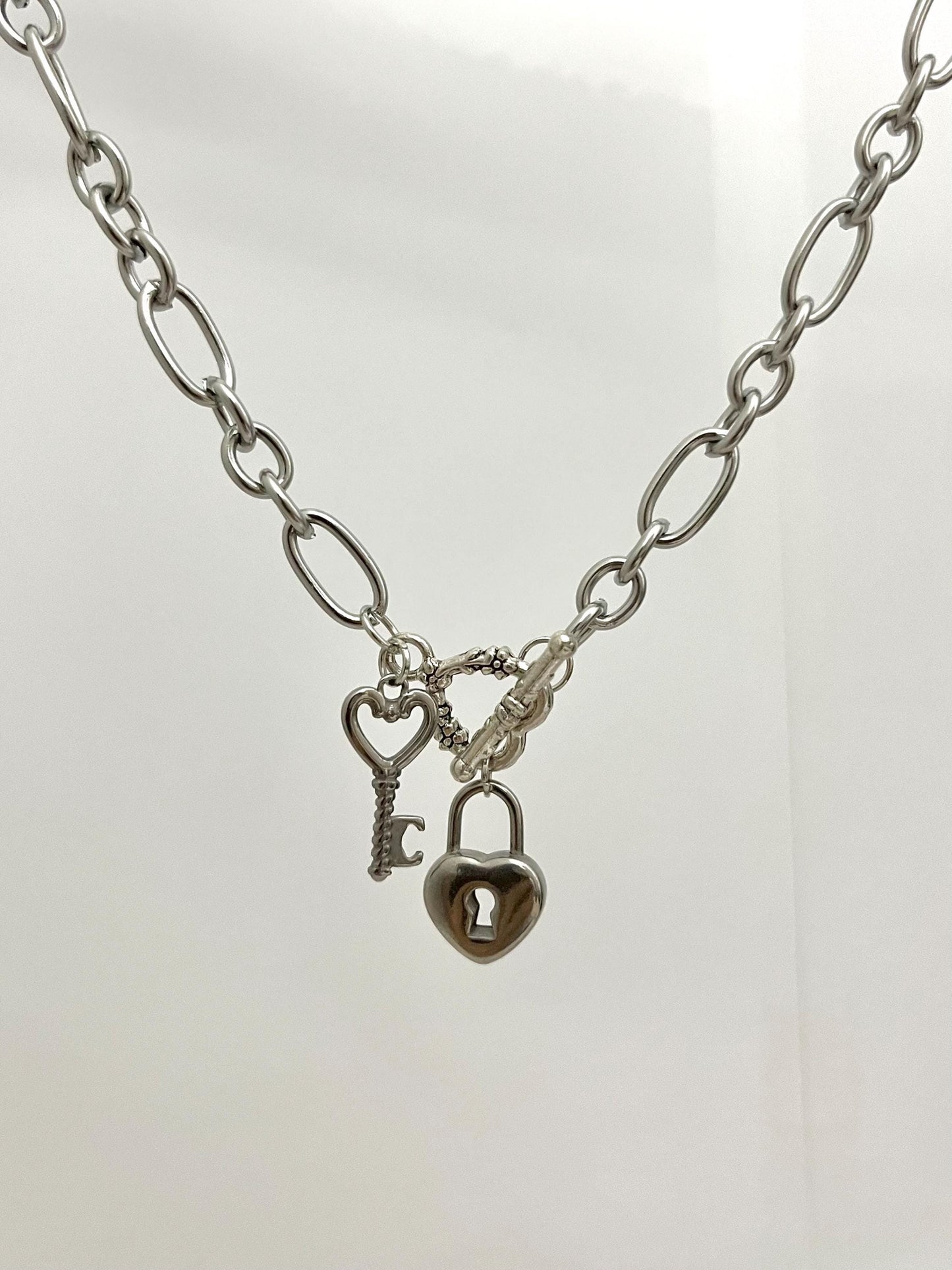Chunky Lock and Key Necklace
