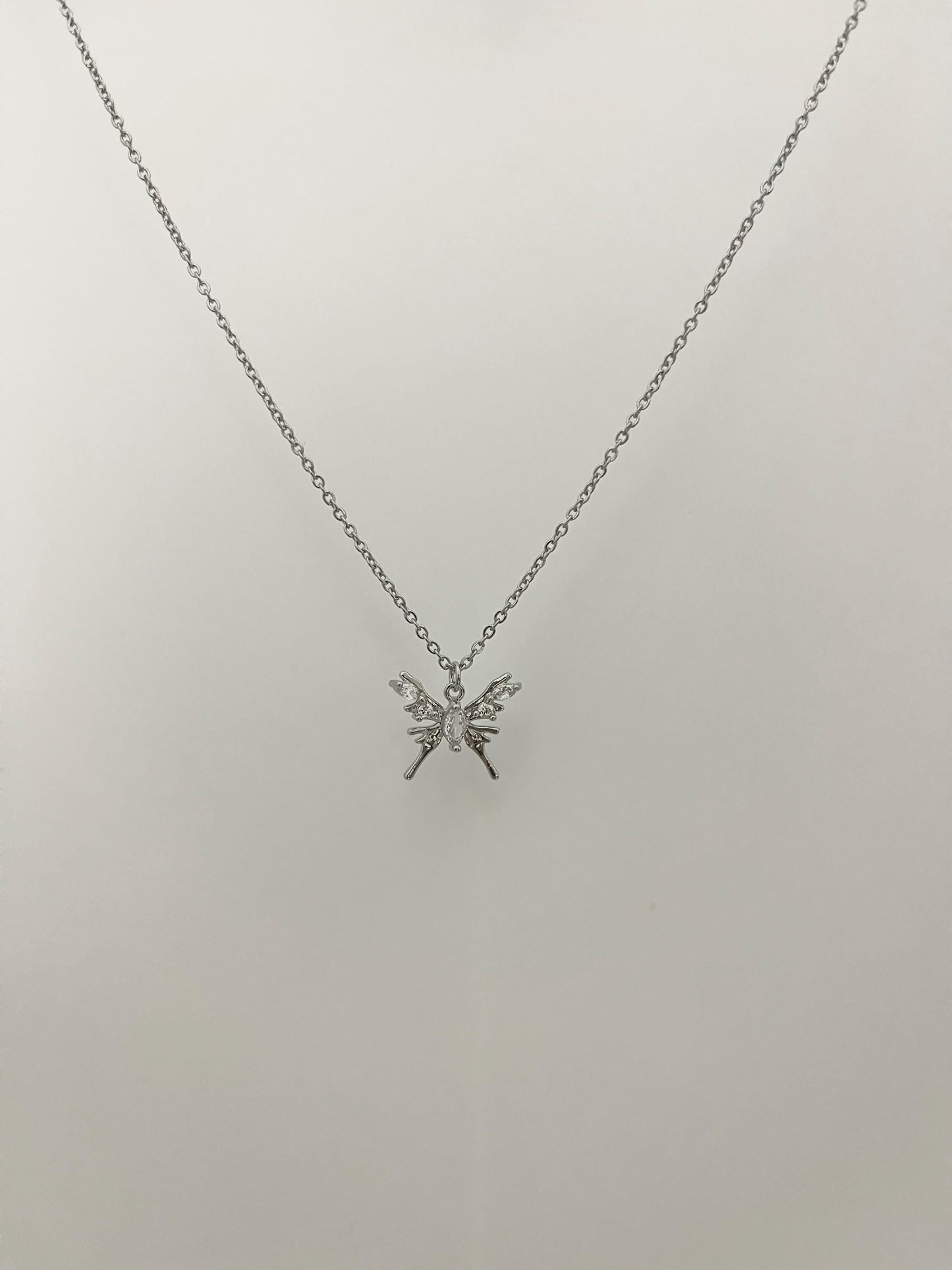 Silver Moth Necklace | Edgy Silver Jewelry