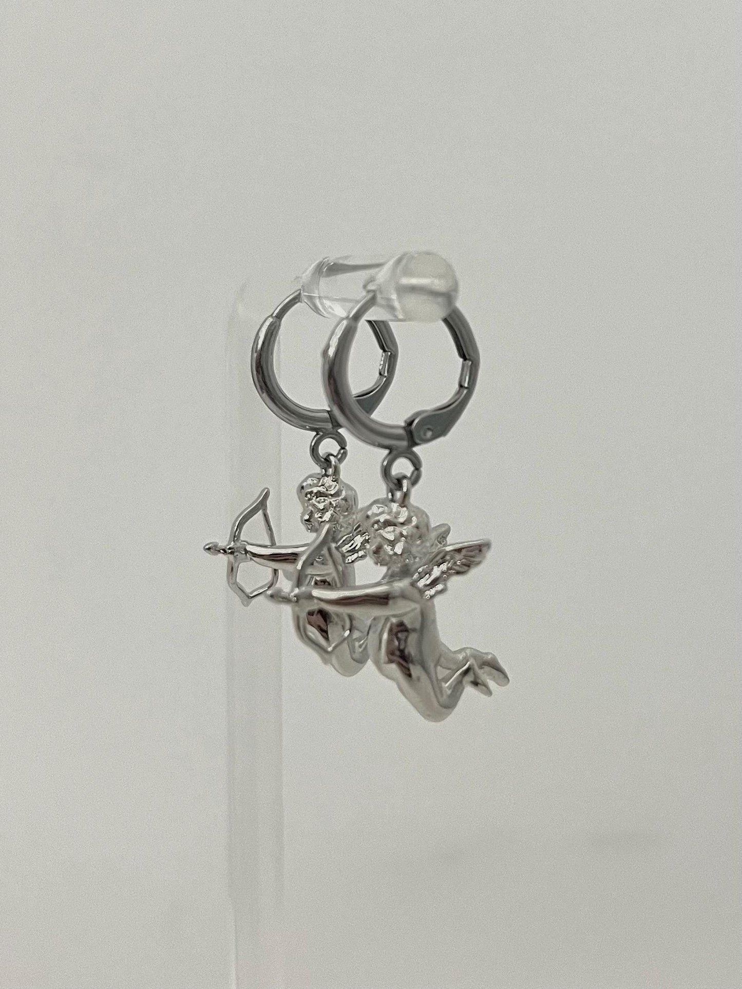 Silver Cupid Hoops