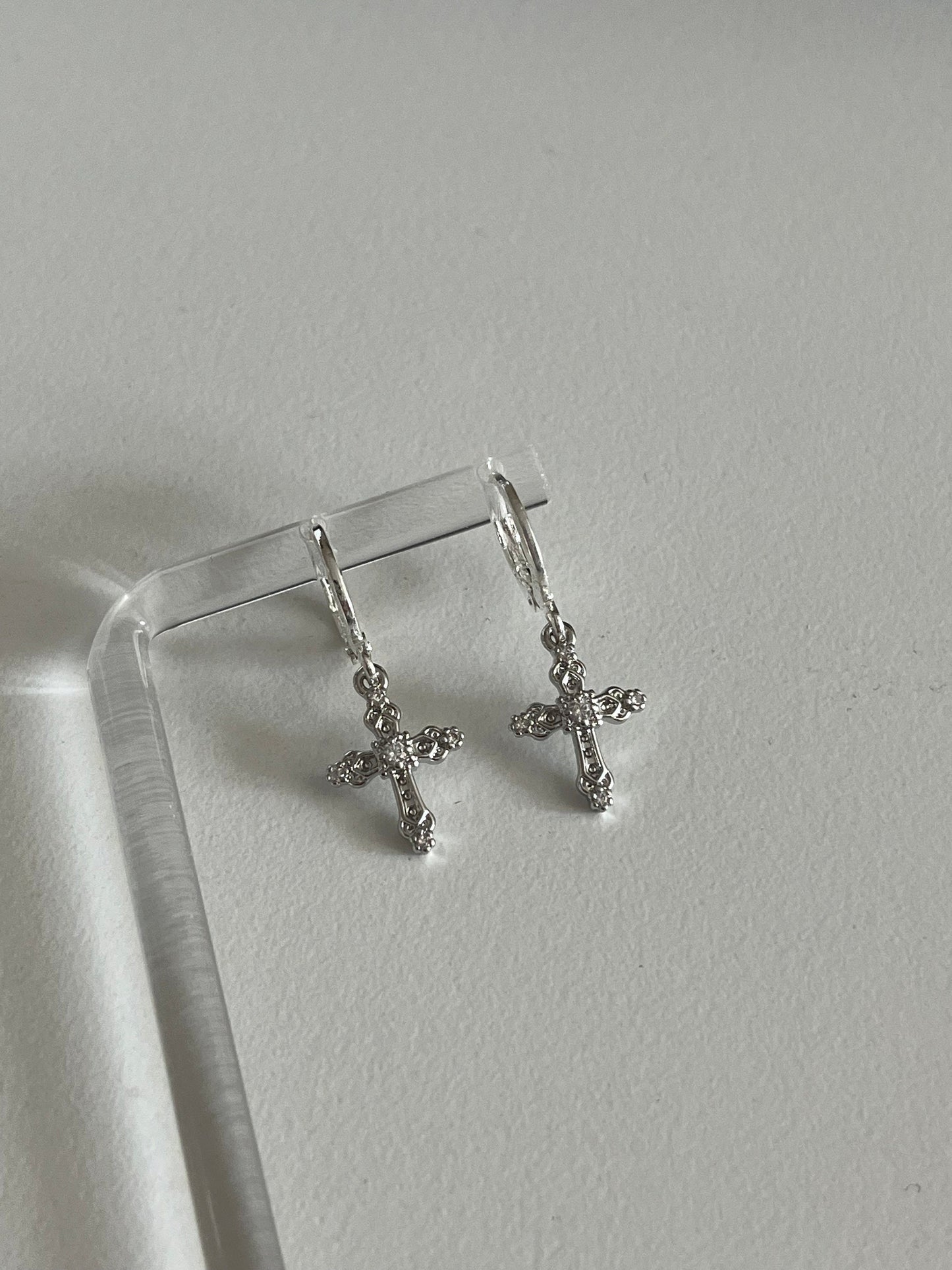 18K Gold-Plated Cross Earrings