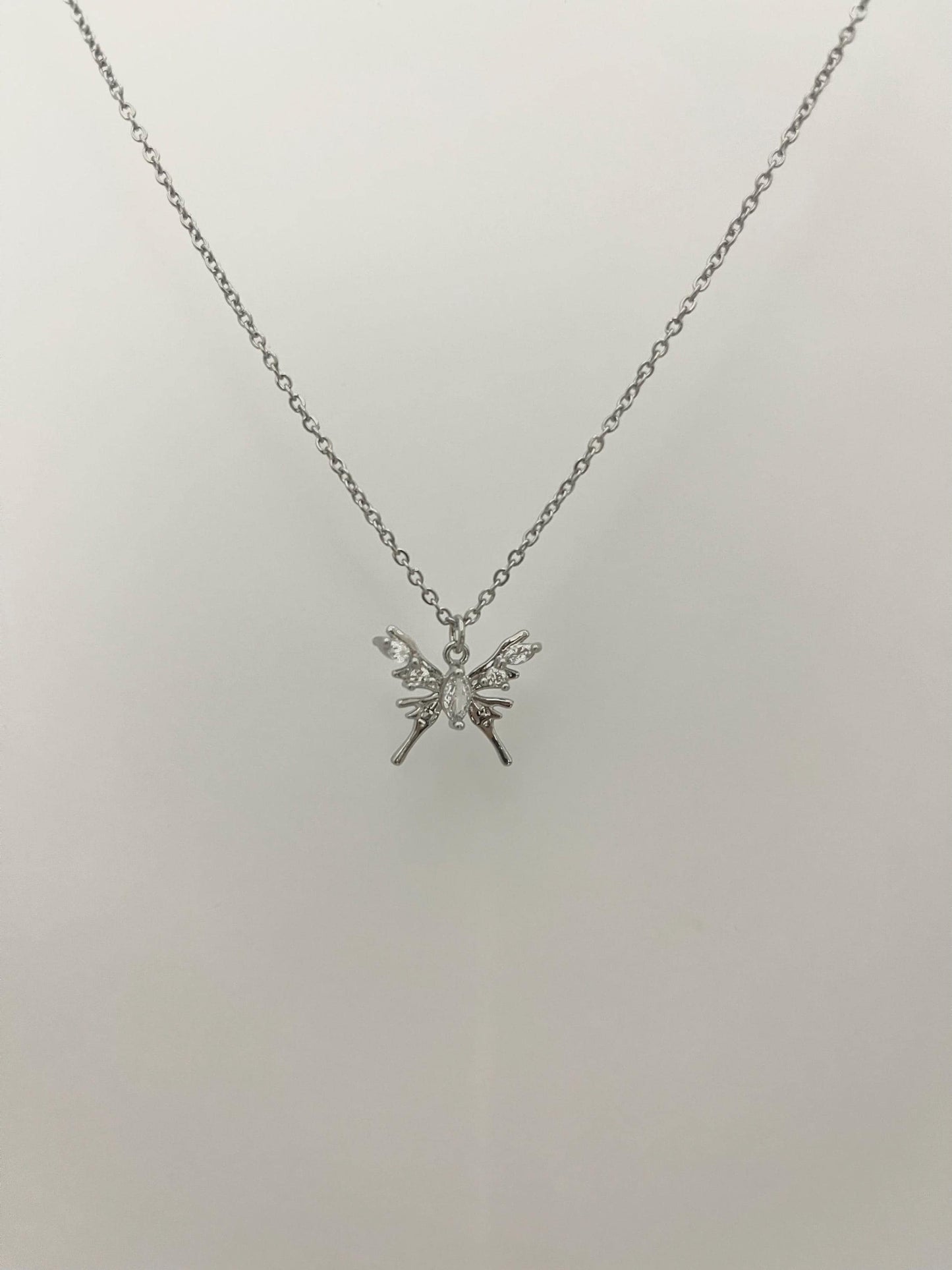 Silver Moth Necklace | Edgy Silver Jewelry