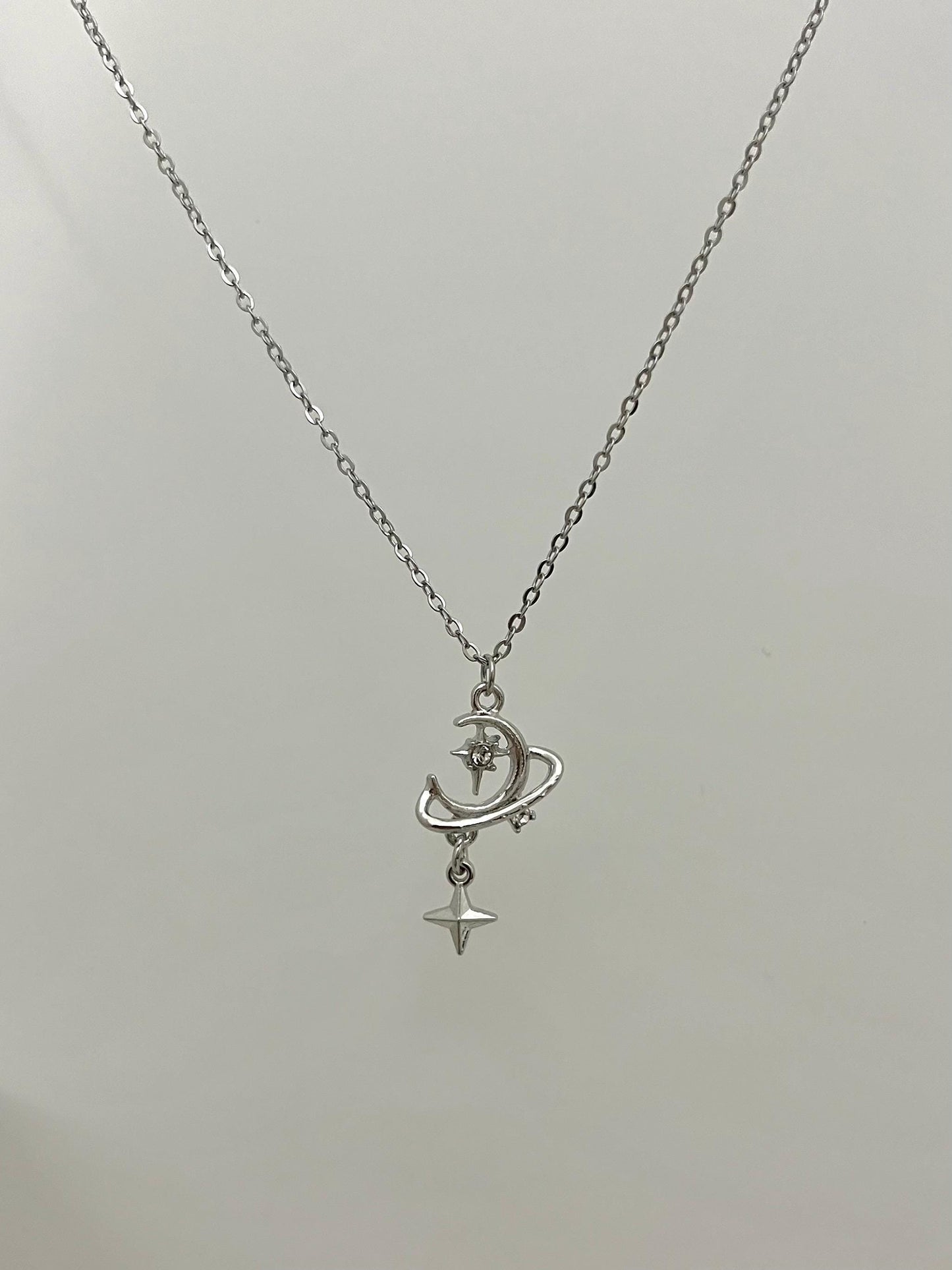 Silver Moon Star Necklace