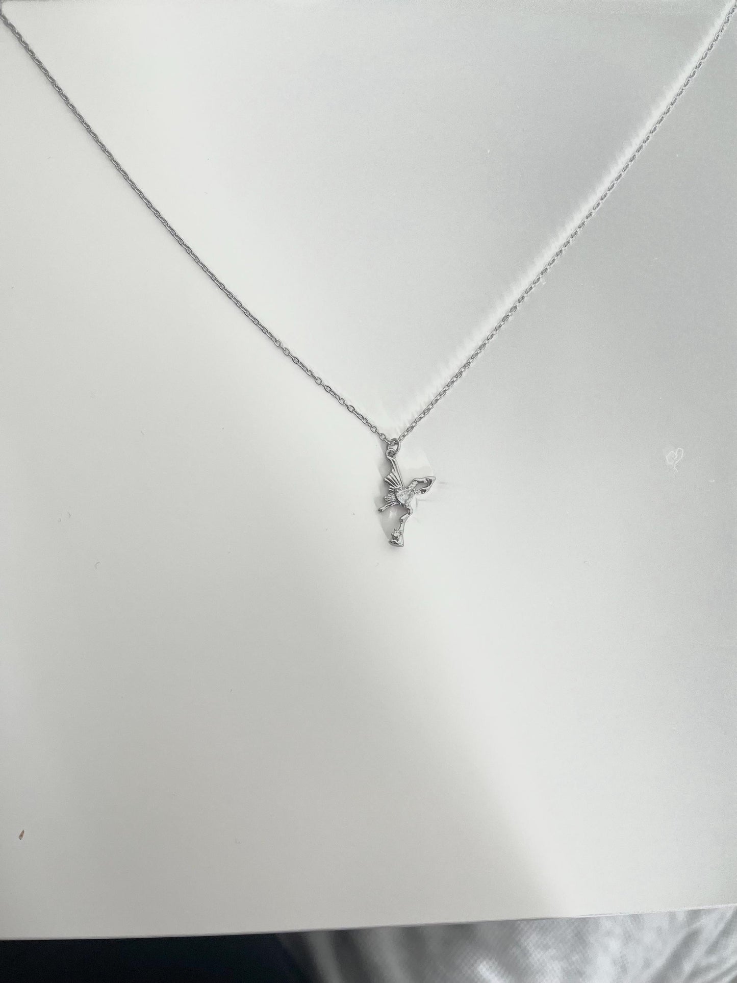 Asymmetric Silver Butterfly Necklace