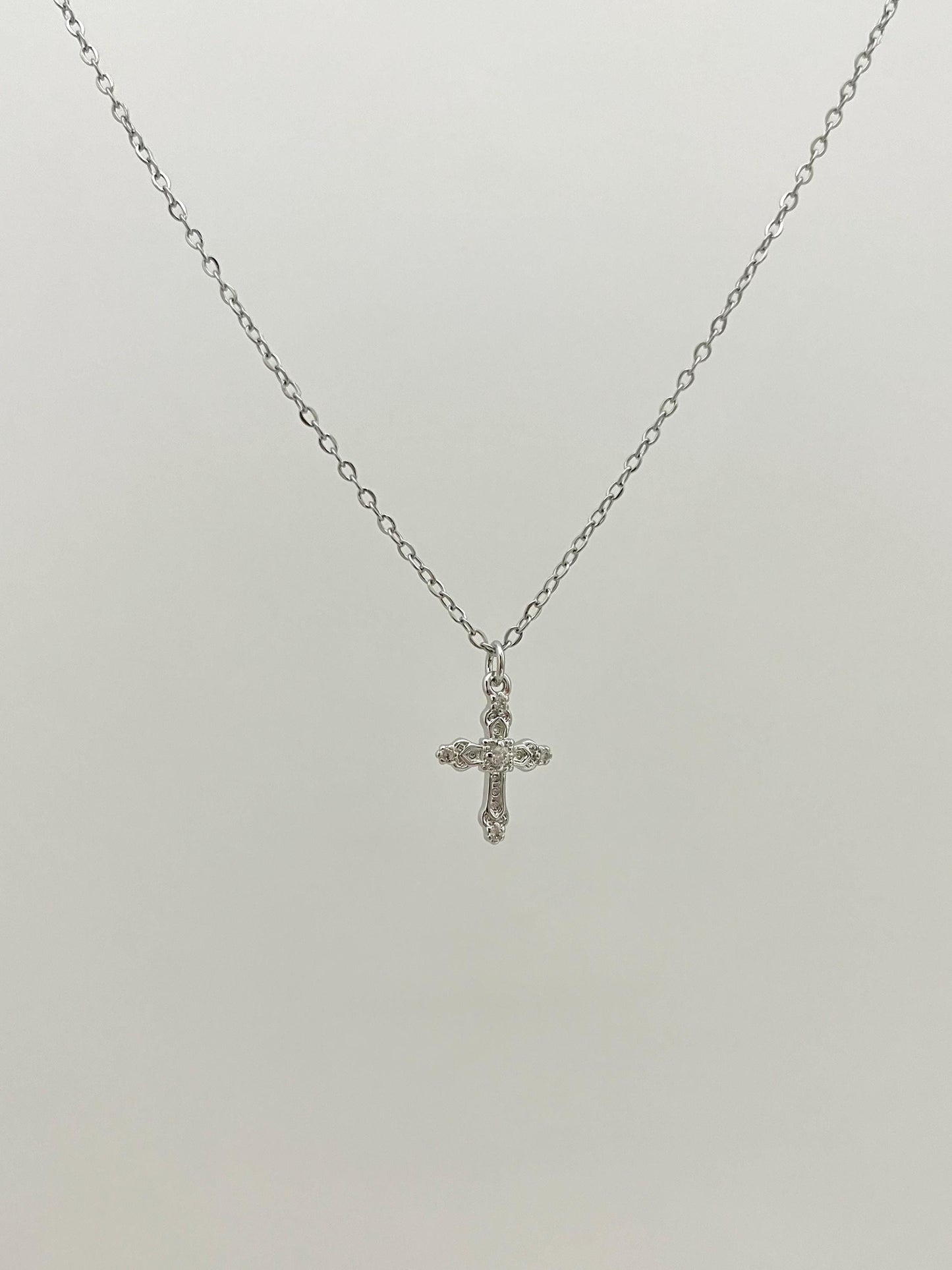 Dainty Silver Cross Necklace