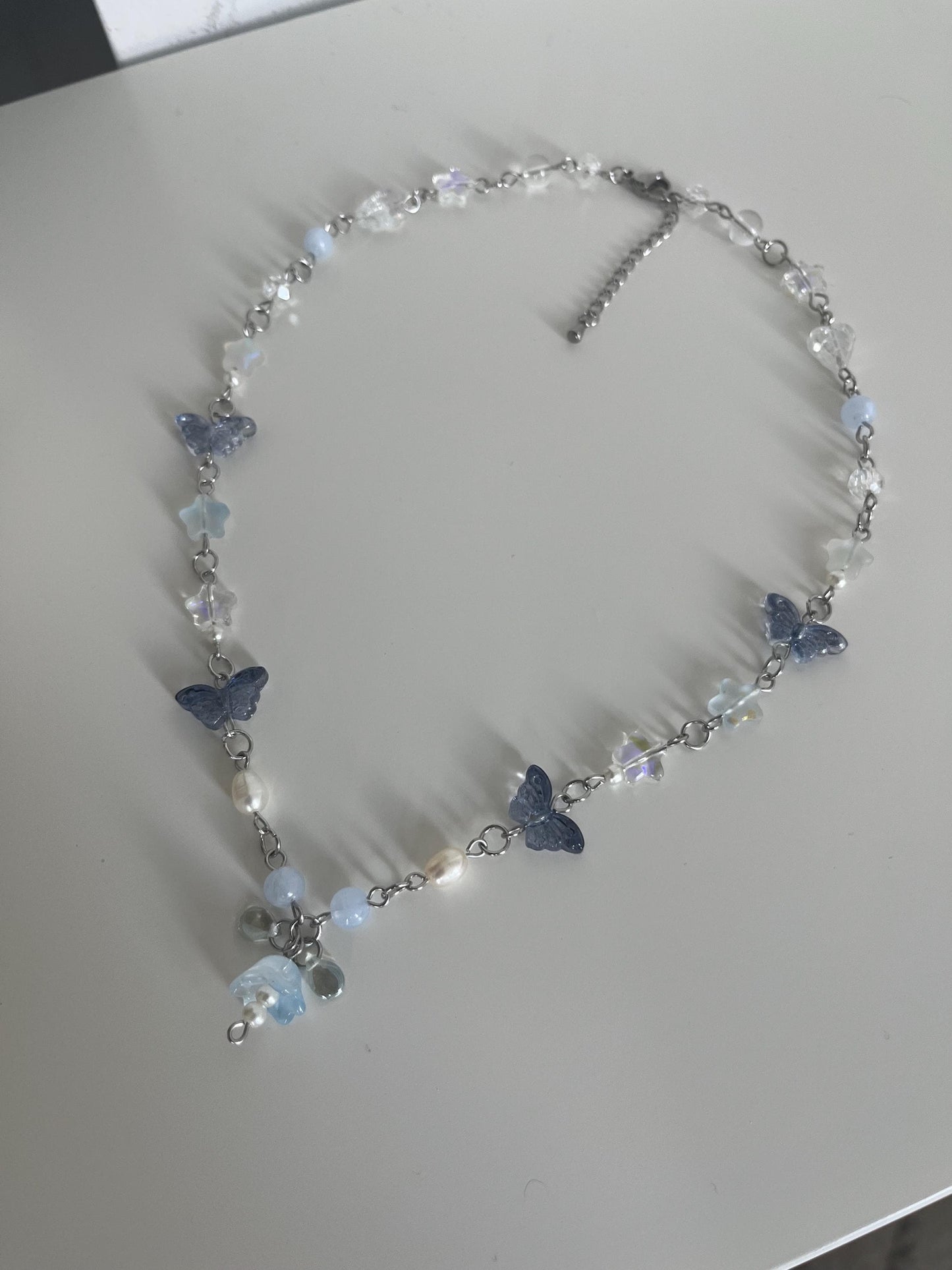 Handmade Blue Flower Necklace