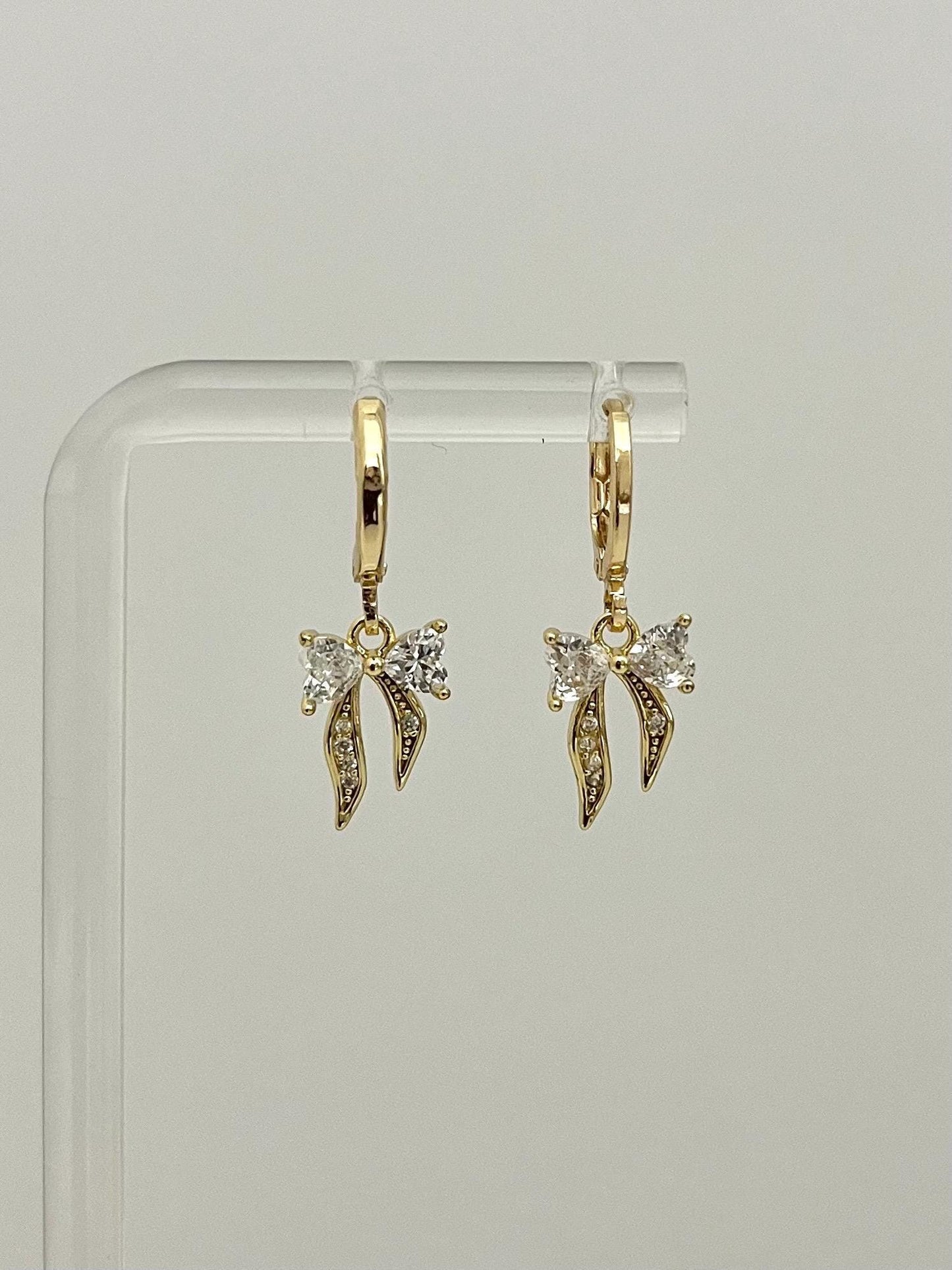 Mini Gold Bow Earrings