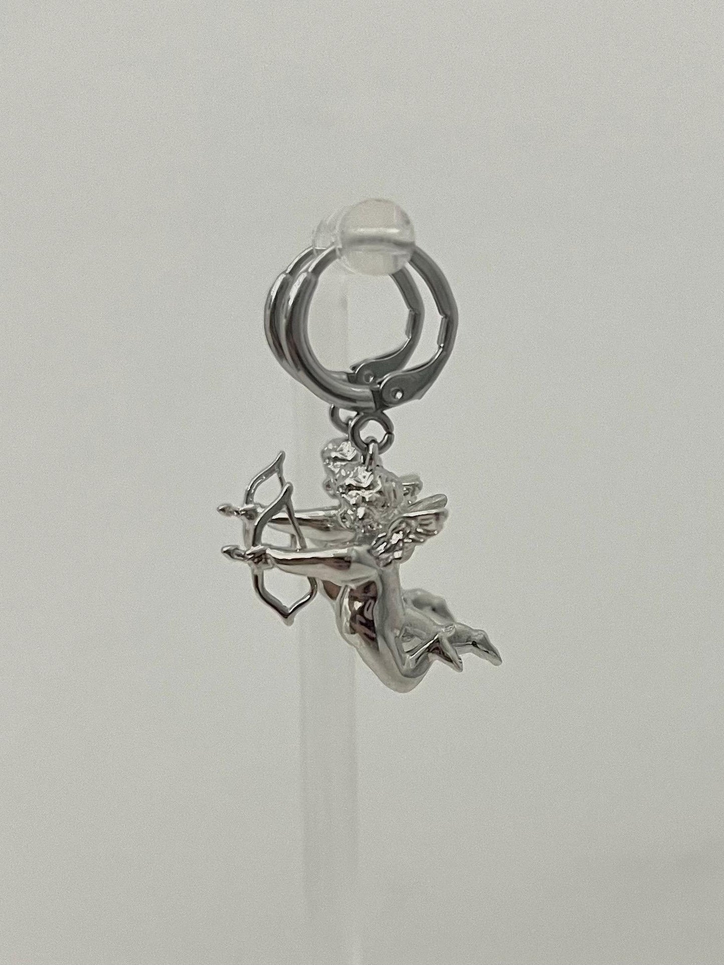 Silver Cupid Hoops