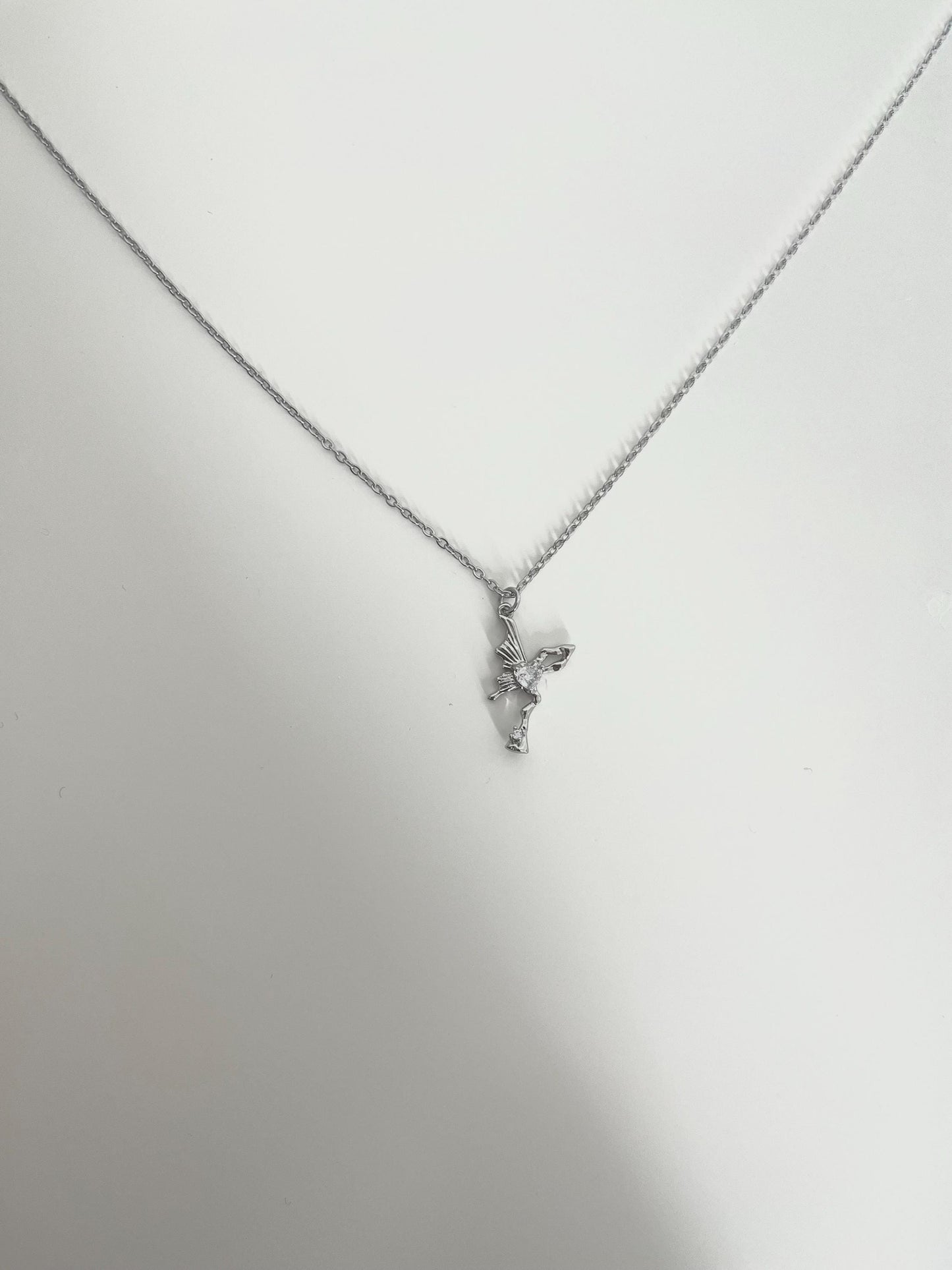 Asymmetric Silver Butterfly Necklace
