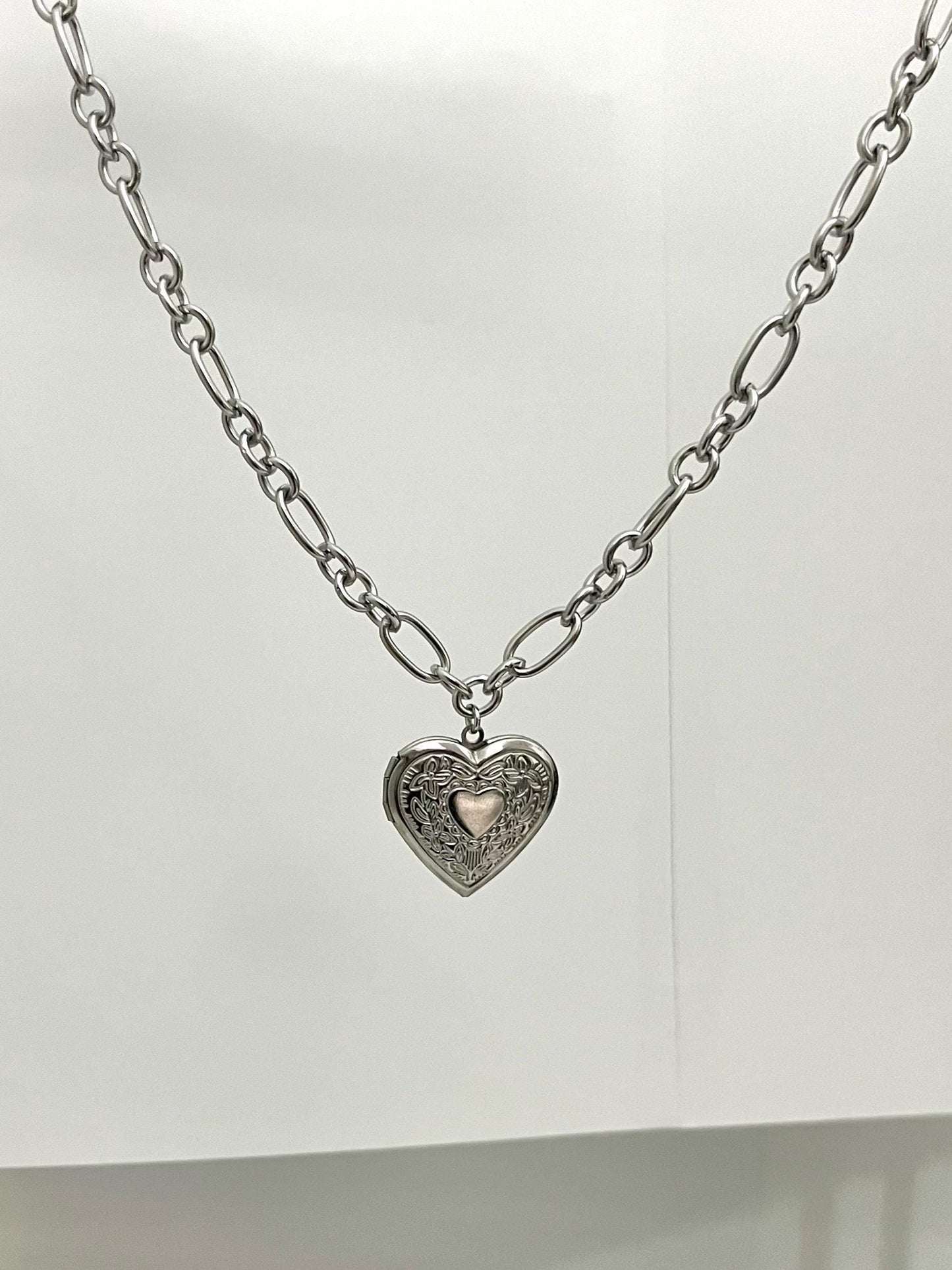 Chunky Heart Locket Necklace
