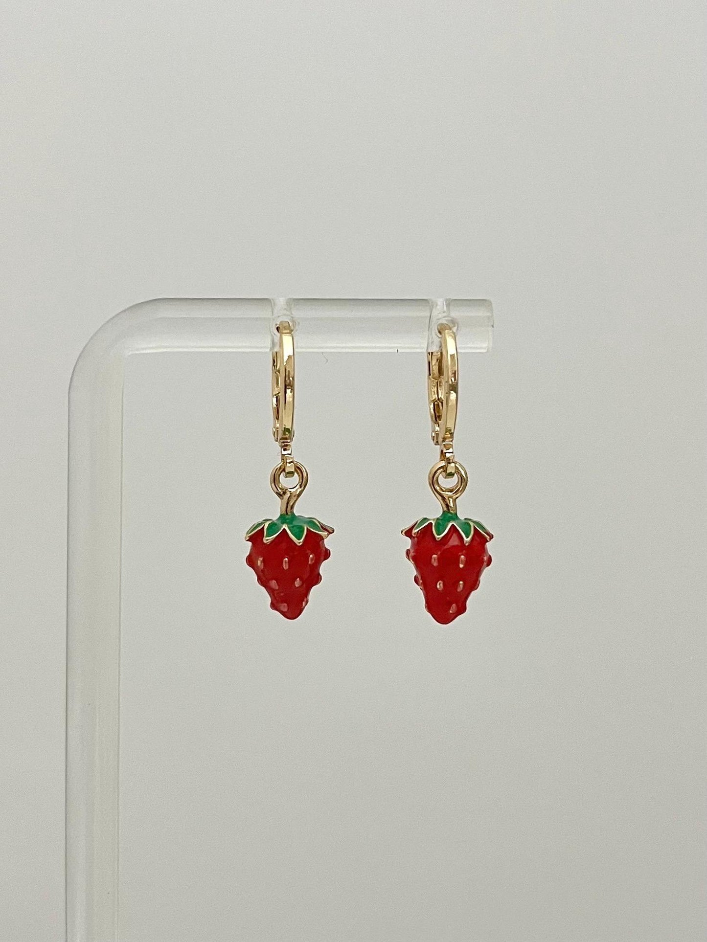 Dainty Strawberry Earrings