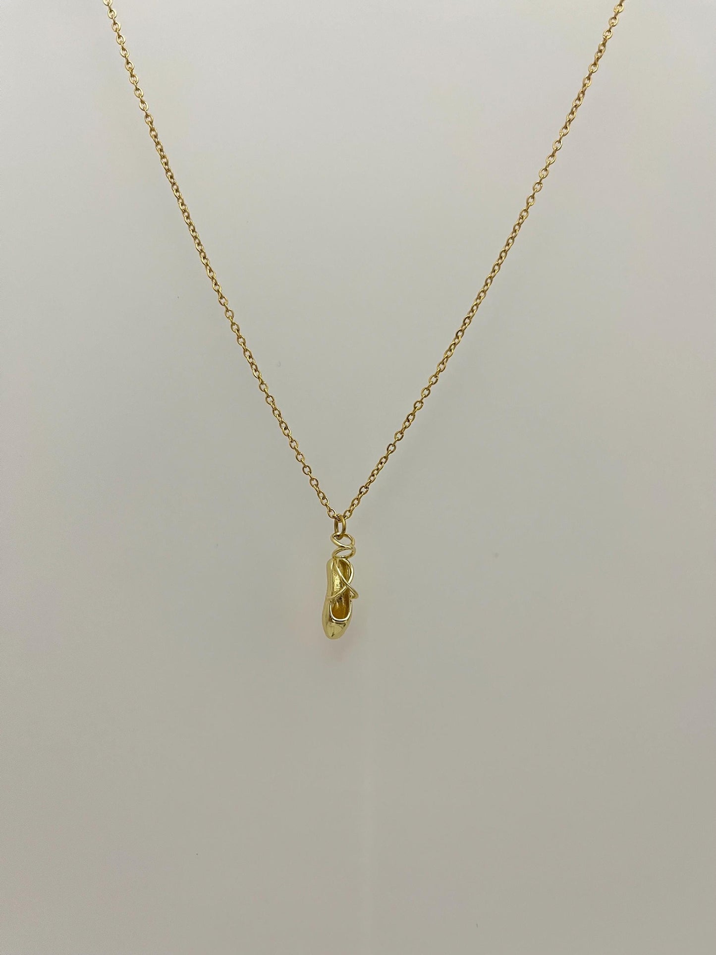 Gold Ballet Slipper Necklace