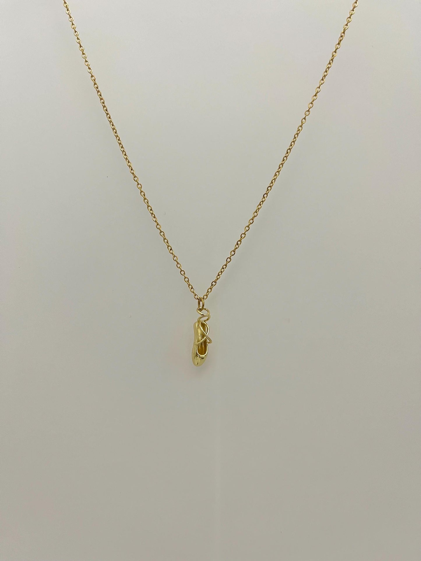 Gold Ballet Slipper Necklace
