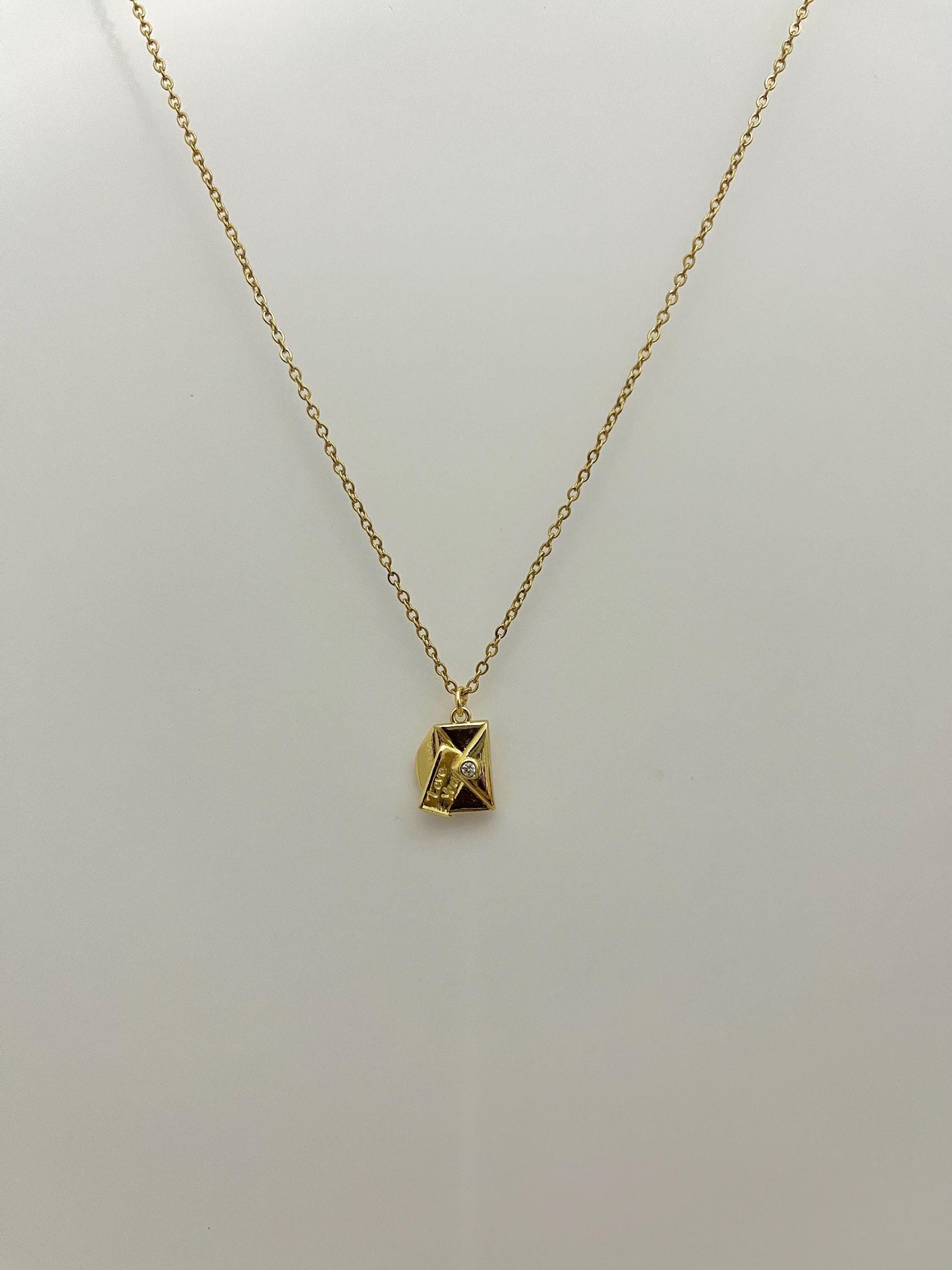 Gold Love Letter Pendant Necklace
