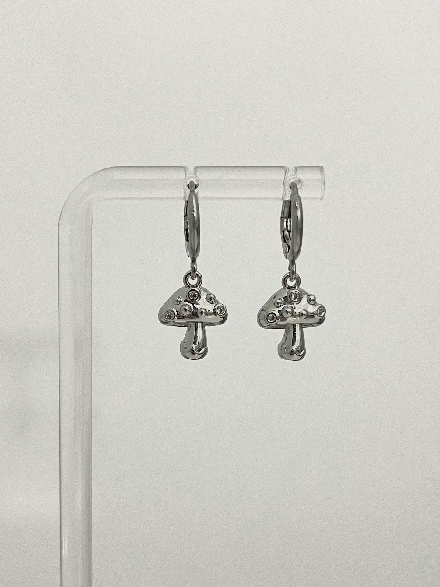 Silver Mushroom Earring