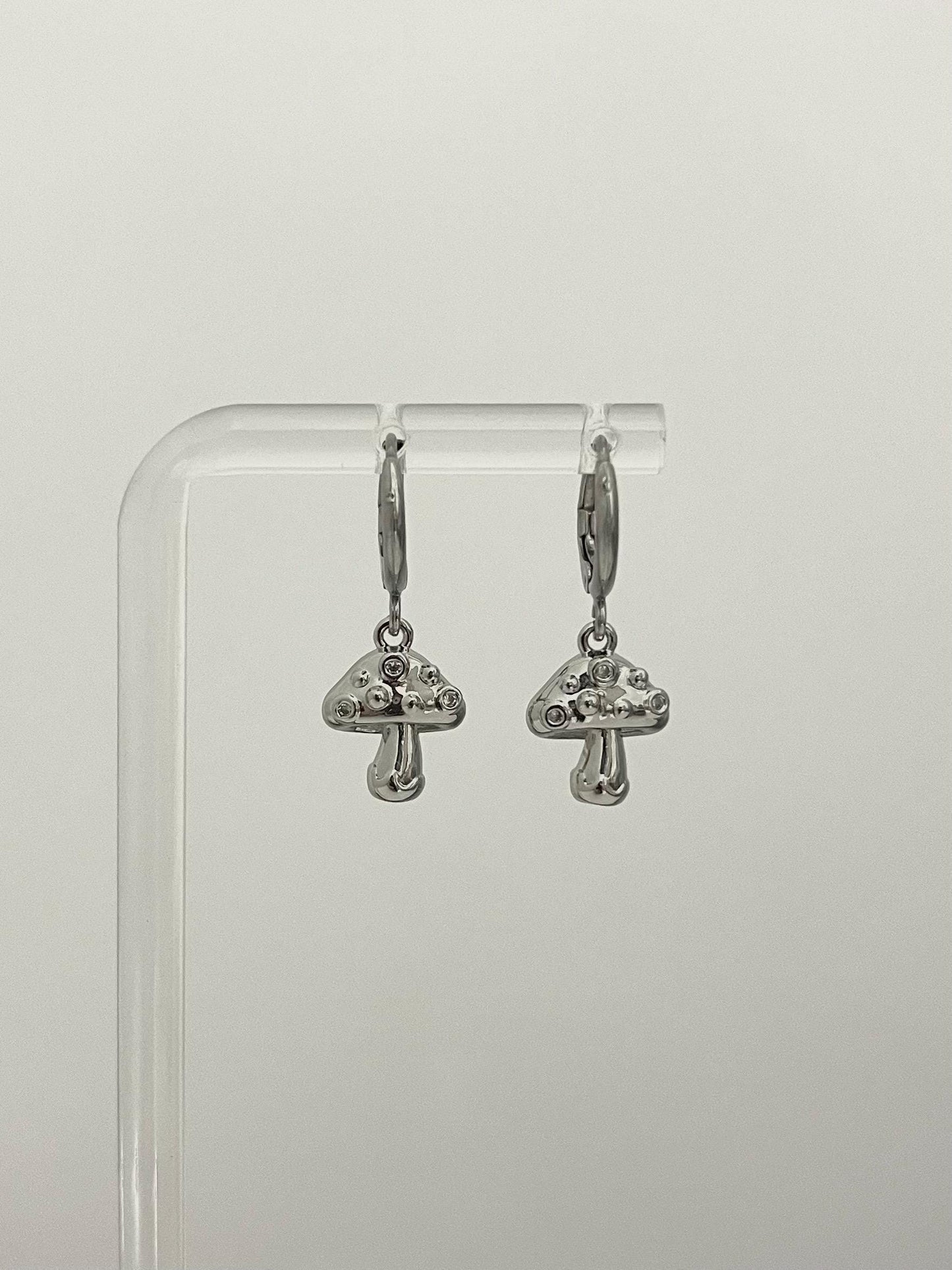 Silver Mushroom Earring