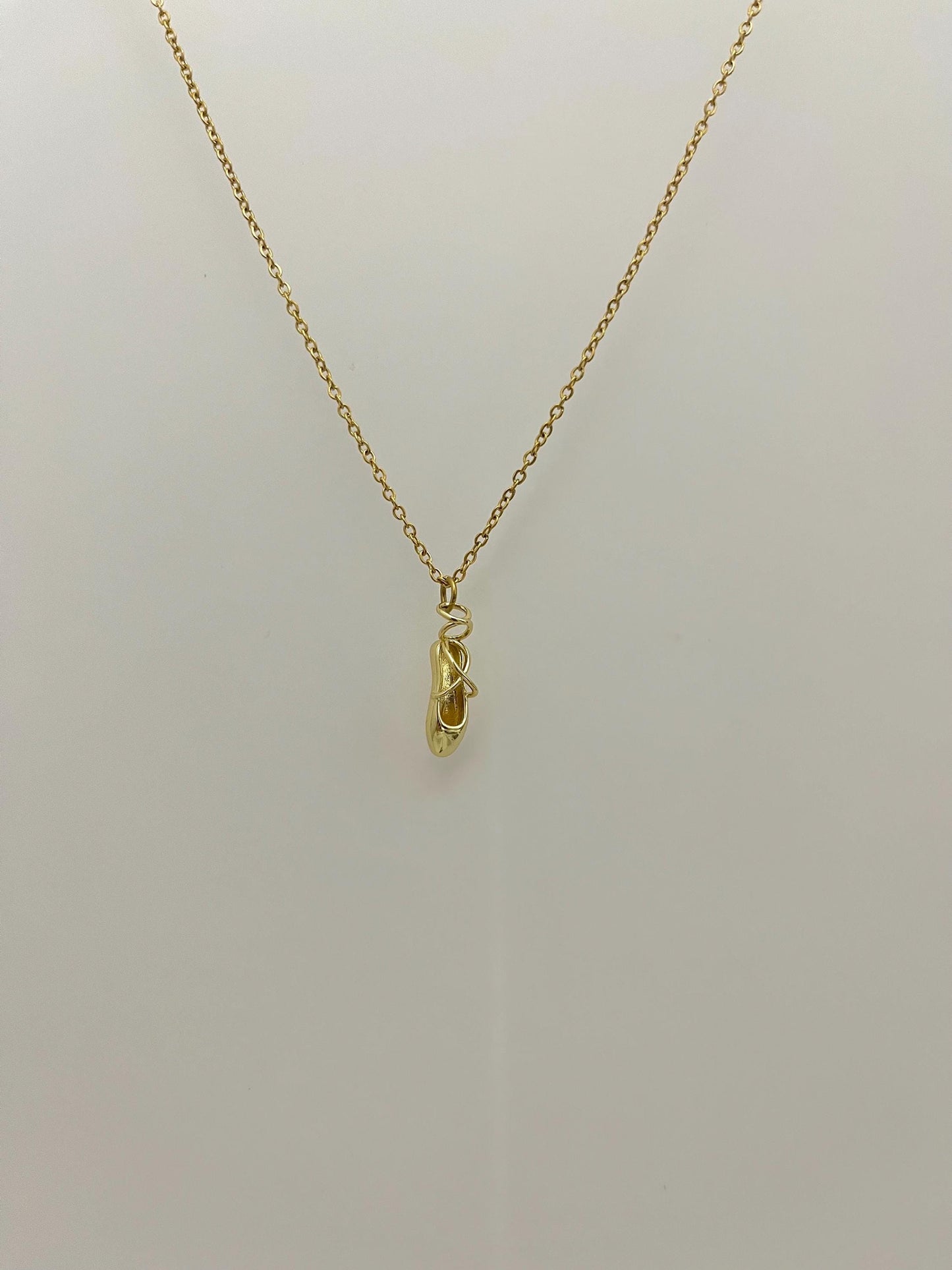 Gold Ballet Slipper Necklace