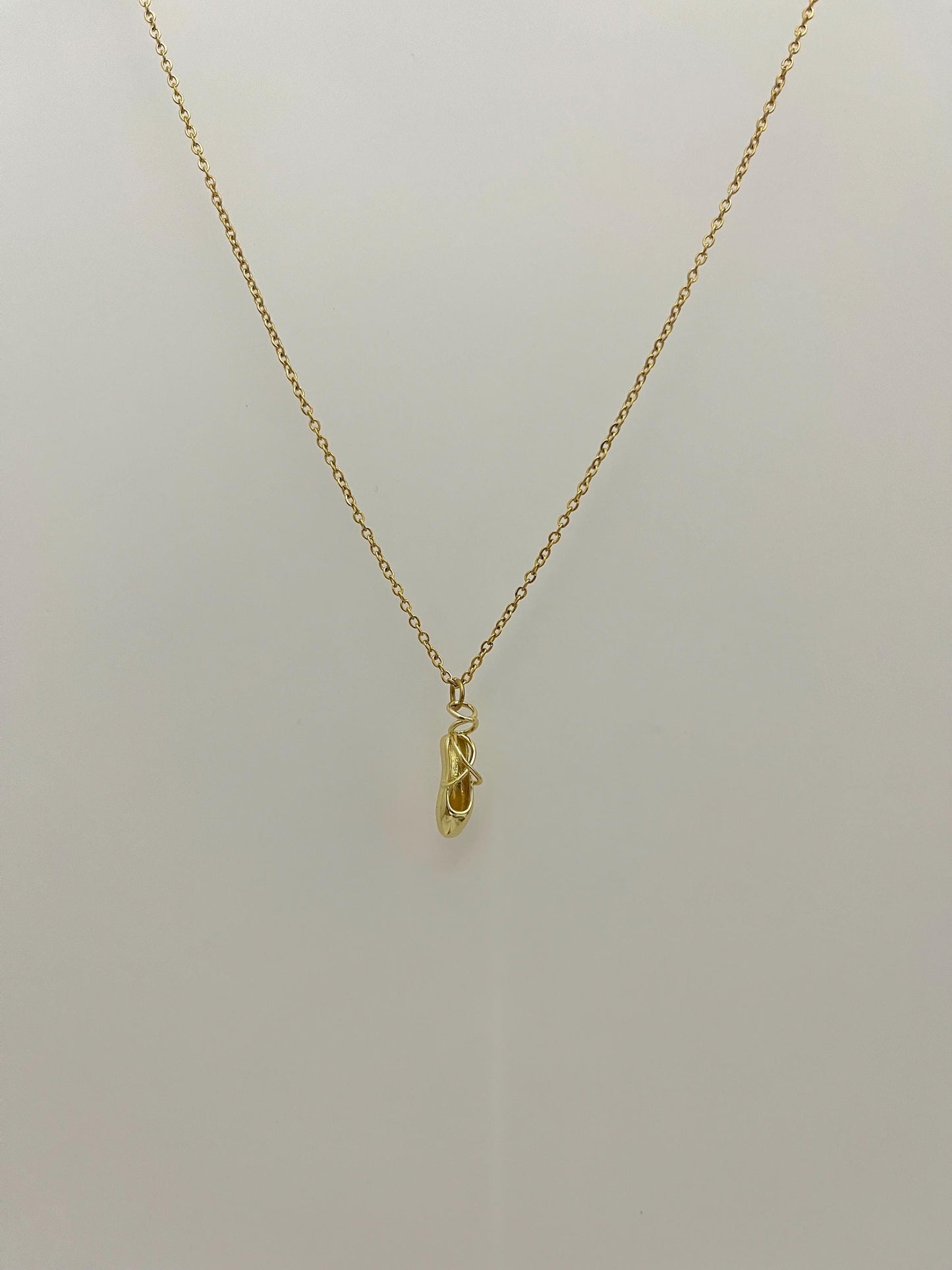Gold Ballet Slipper Necklace