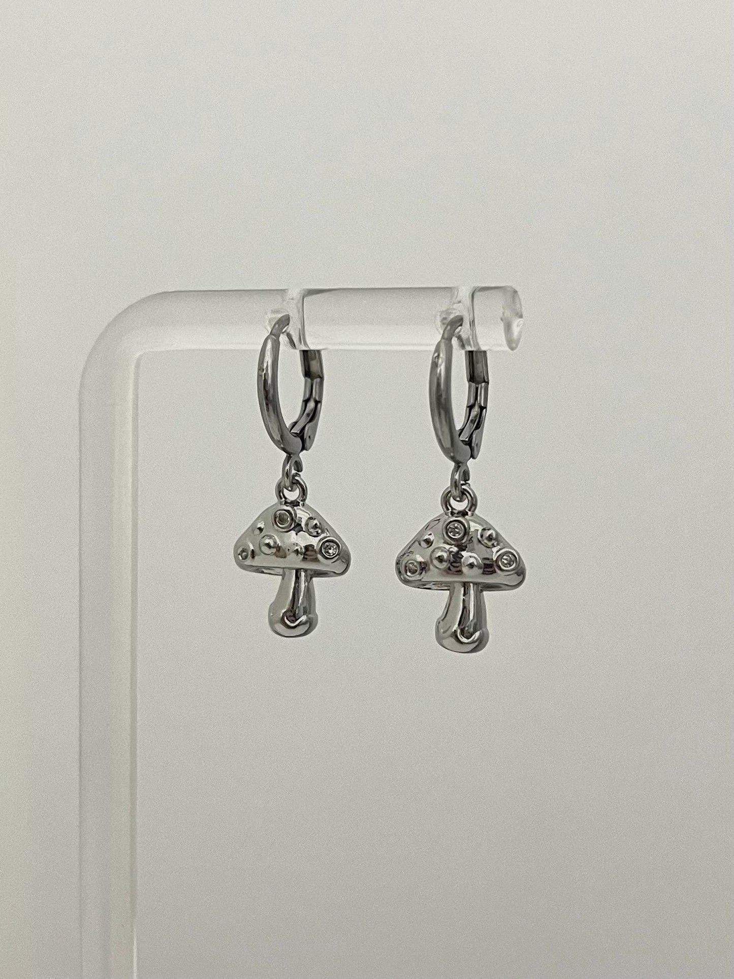 Silver Mushroom Earring