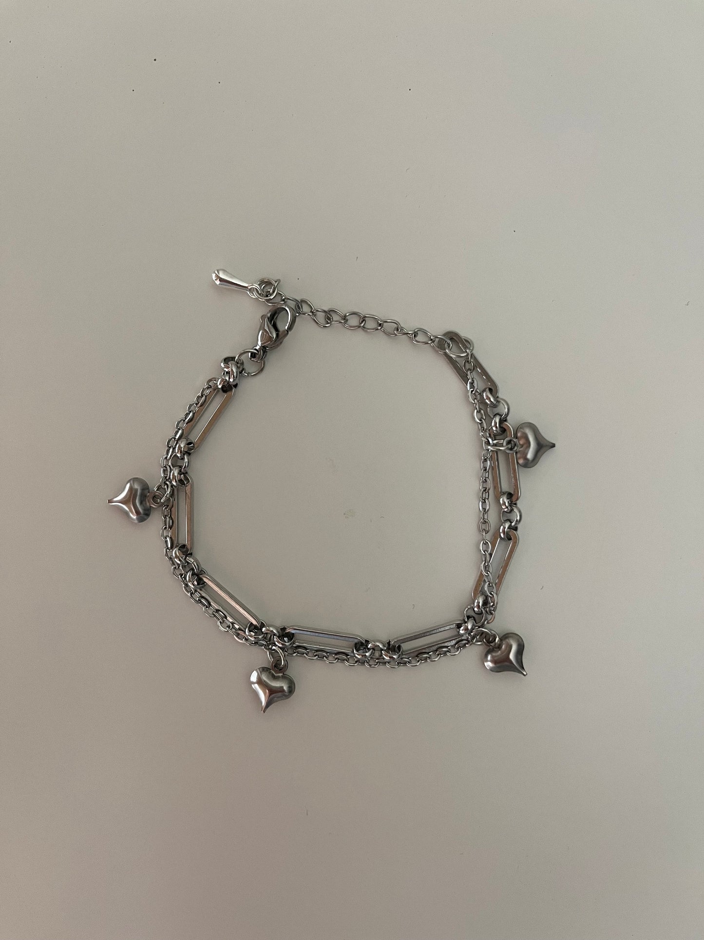 “ALL LOVE” HEART CHARM BRACELET