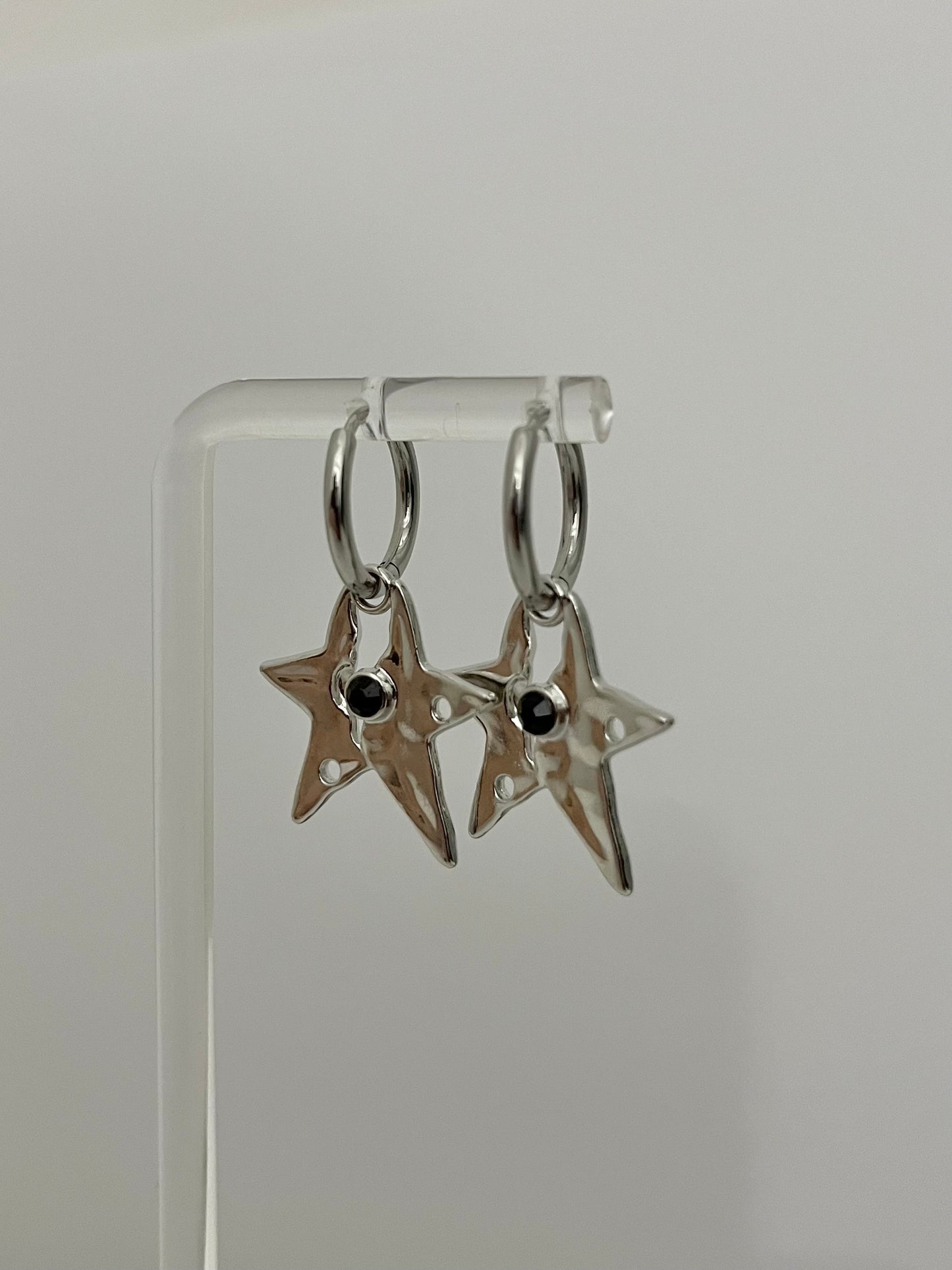 BLACK GEM STAR HOOPS