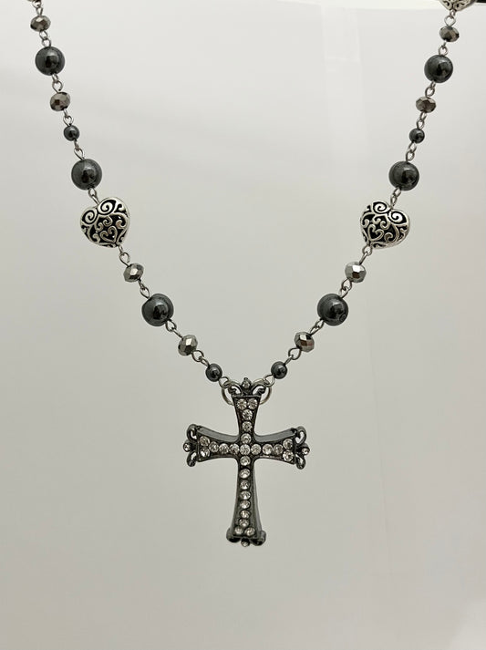 JEWELLED CROSS NECKLACE