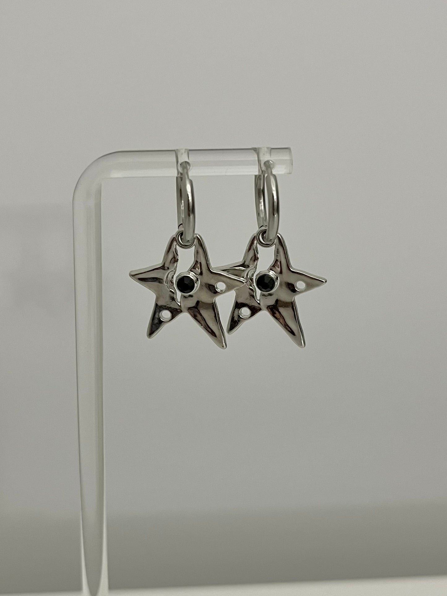 BLACK GEM STAR HOOPS