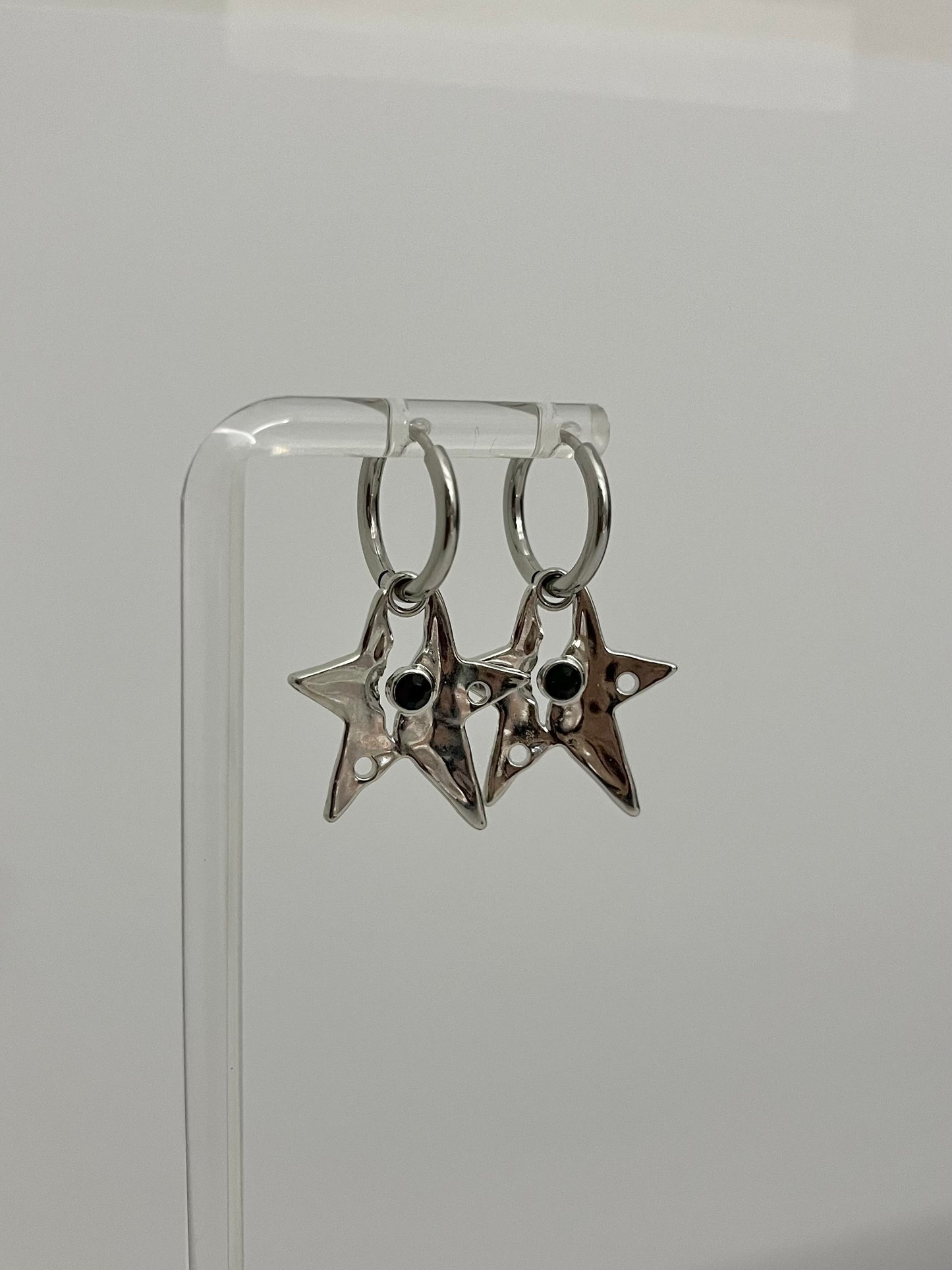 BLACK GEM STAR HOOPS