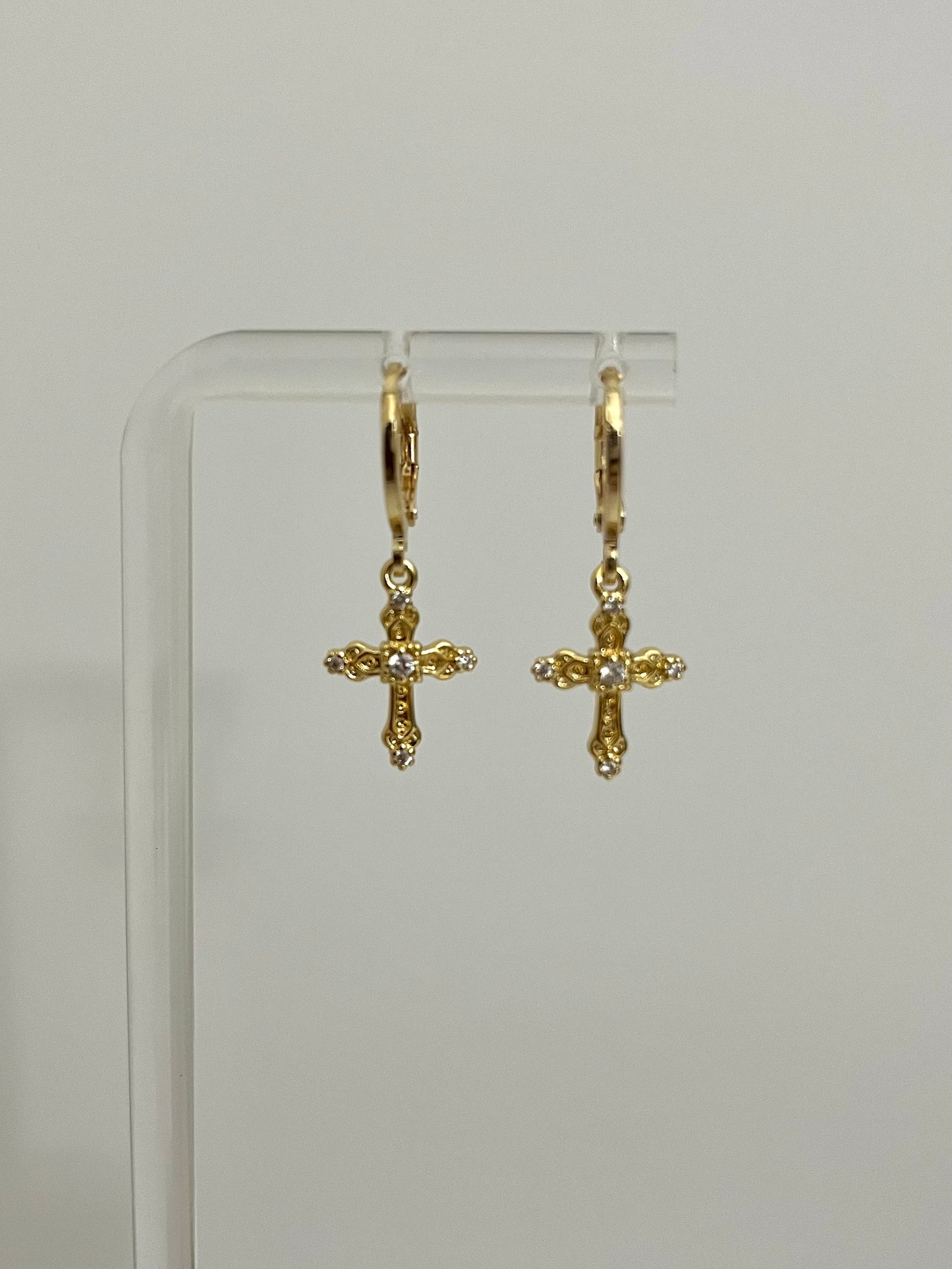 Gold Cross Earrings