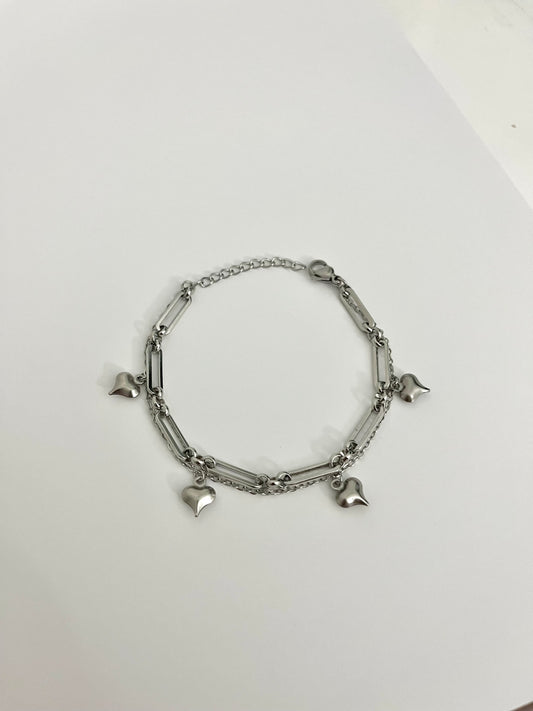 “ALL LOVE” HEART CHARM BRACELET