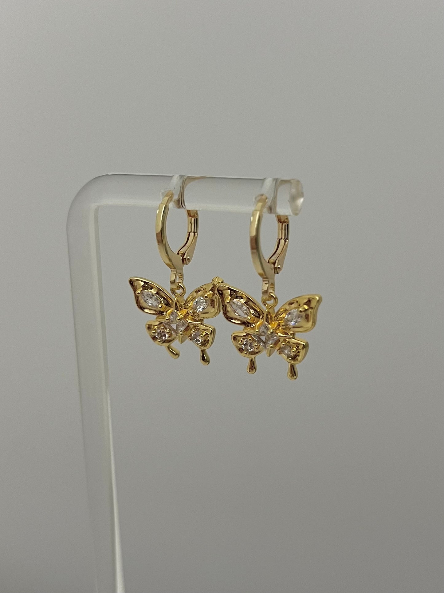 GOLD CRYSTAL BUTTERFLY EARRING