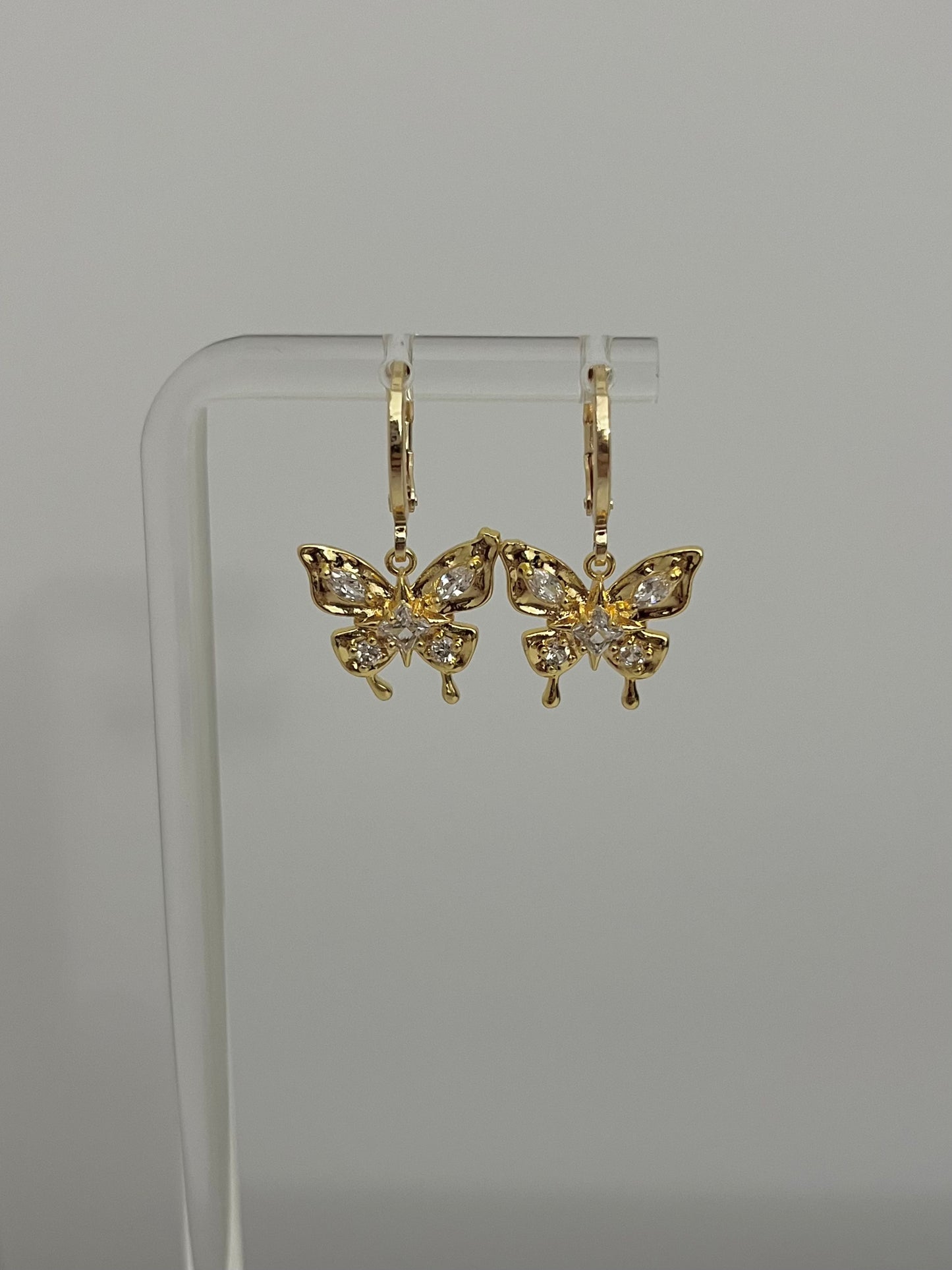 GOLD CRYSTAL BUTTERFLY EARRING