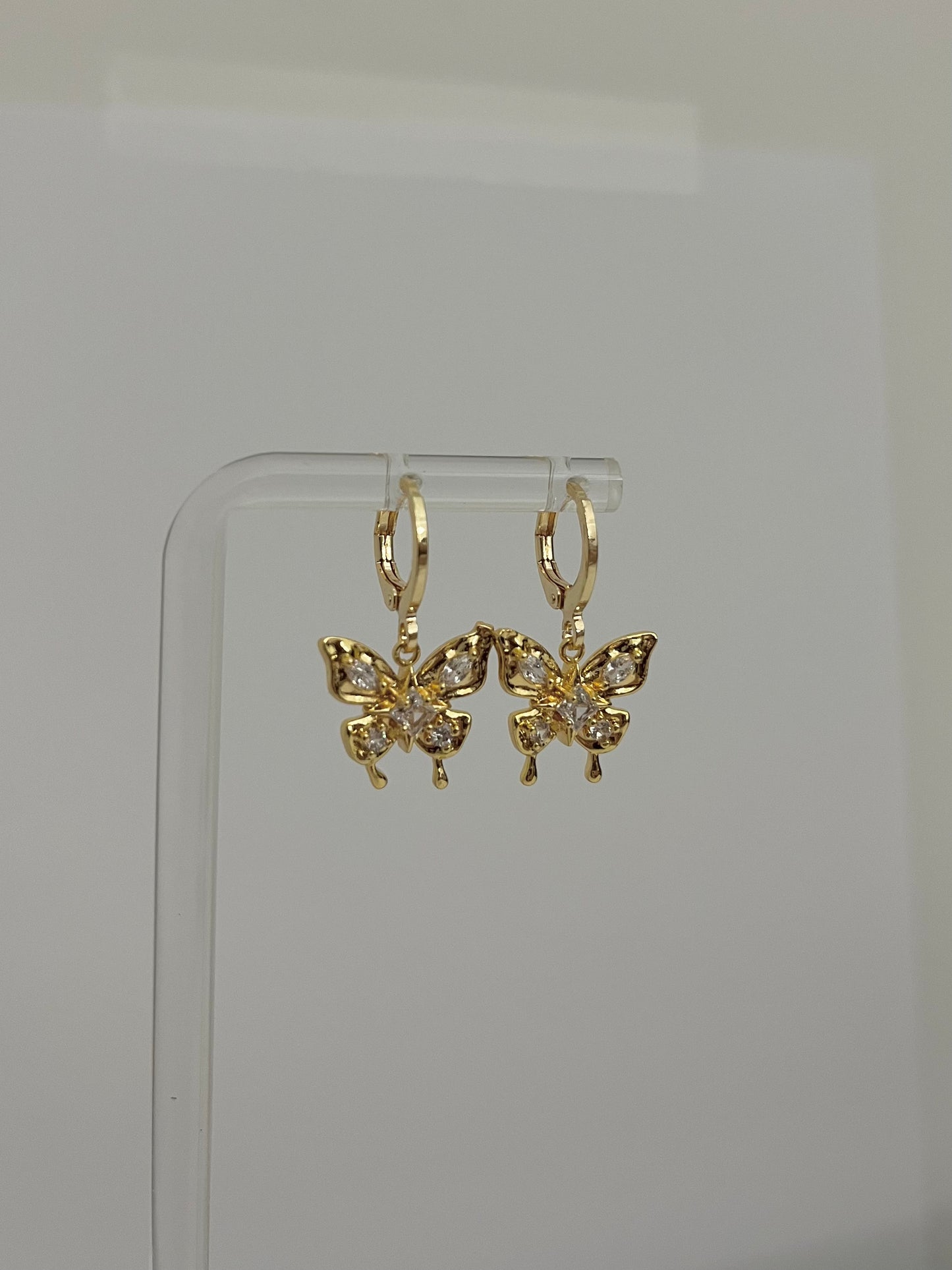 GOLD CRYSTAL BUTTERFLY EARRING