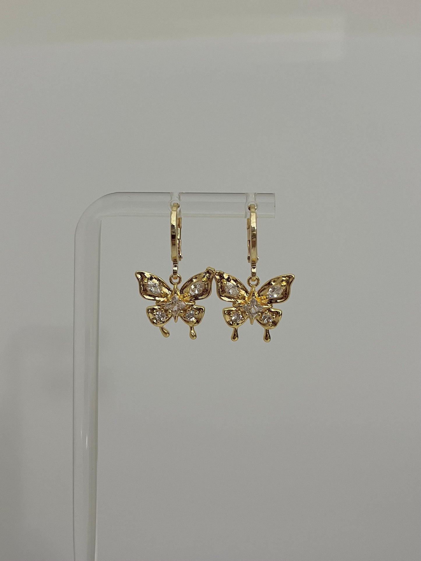 GOLD CRYSTAL BUTTERFLY EARRING