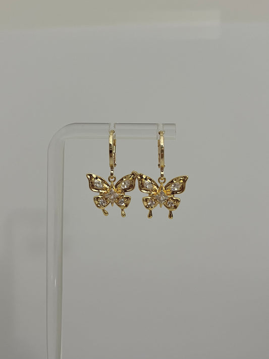 GOLD CRYSTAL BUTTERFLY EARRING