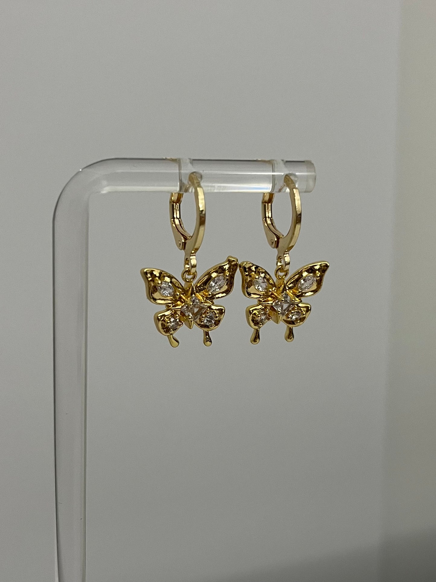 GOLD CRYSTAL BUTTERFLY EARRING