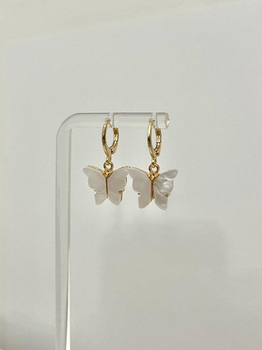 18K Gold Plated Butterfly Hoop Earrings | Lightweight