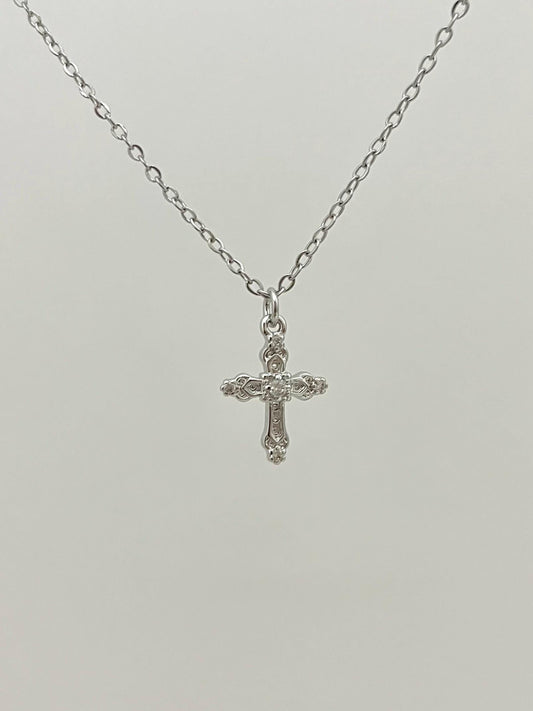 Dainty Silver Cross Necklace
