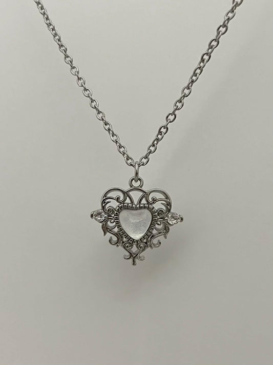 Silver Princess Heart Necklace