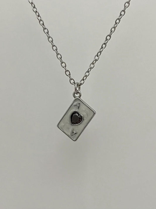 Ace of Hearts Pendant Necklace