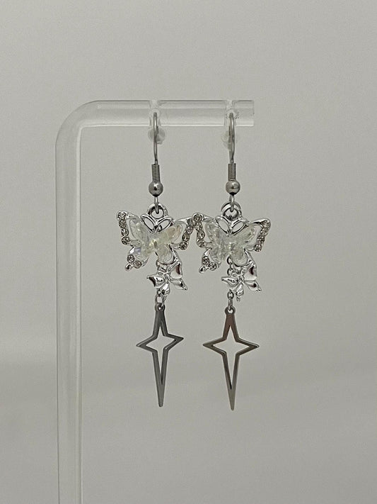 Butterfly with Sparkle Dangle Earring