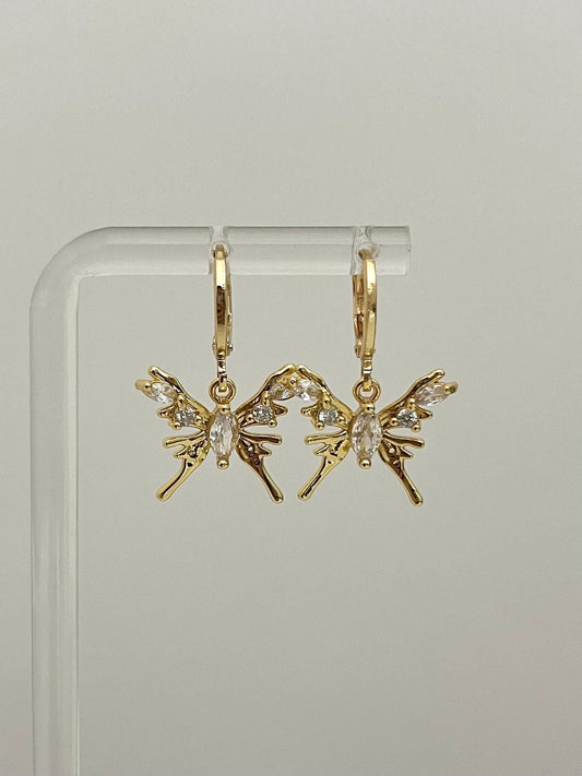 Gold Moth Earrings