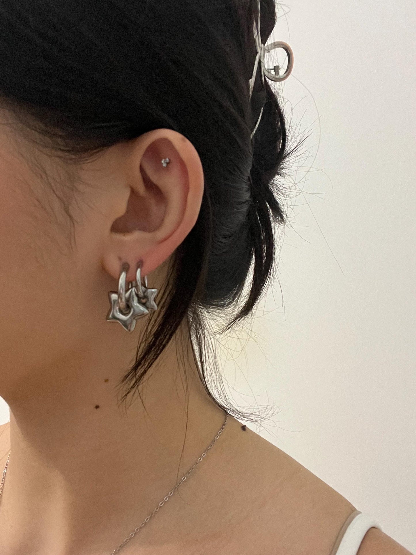 Mini Chunky Star Hoops